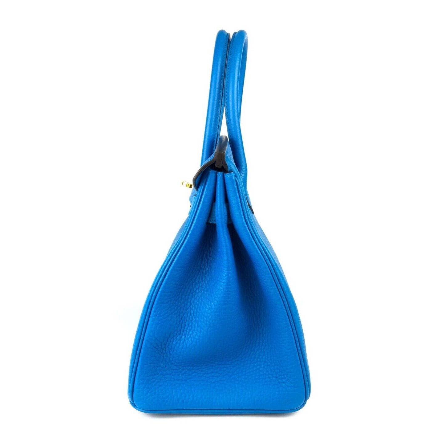 Hermes Birkin 30 Blue Zanzibar Togo Leather Bag Gold Hardware