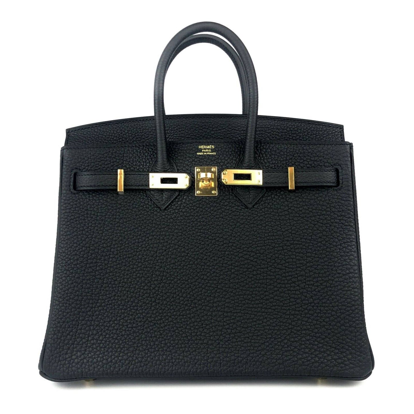 Hermes Birkin 25 Black Noir Togo Leather Gold Hardware U Stamp 2022