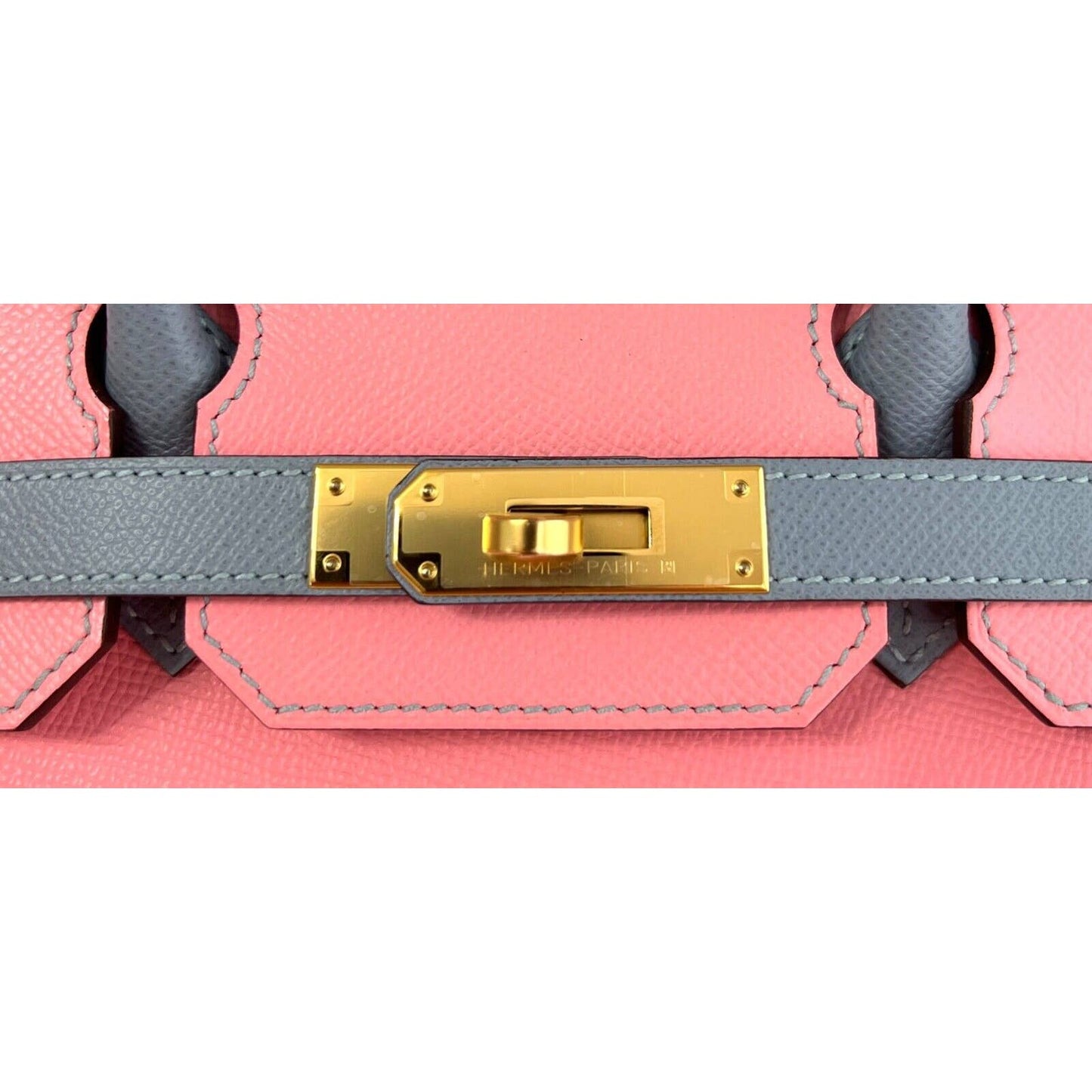 Hermes Birkin 30 Special Order Pink Rose Confetti Blue Glacier Gold Hardware