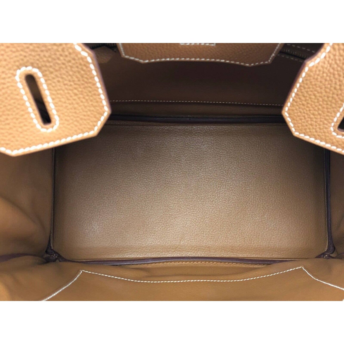 Hermes Birkin 30 Gold Tan Togo Leather Palladium Hardware Handbag