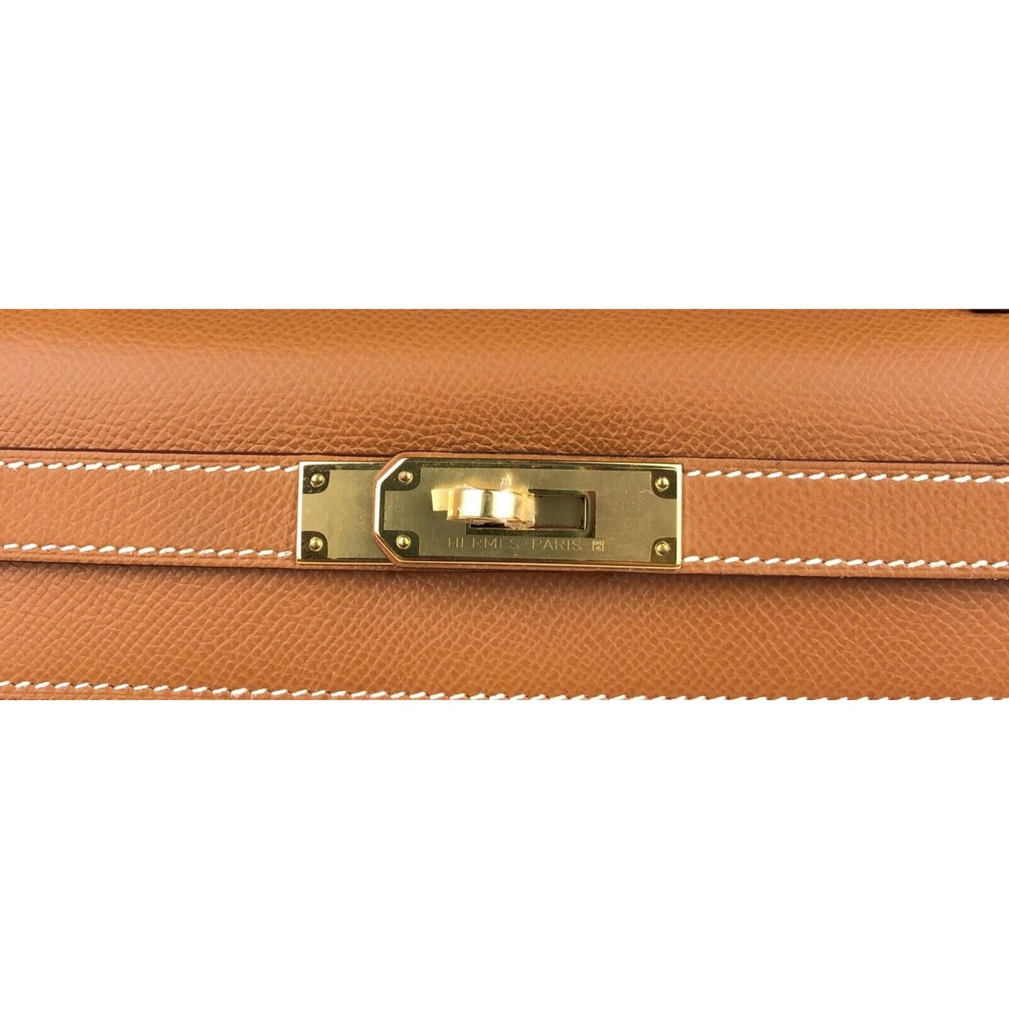 Hermes Kelly 28 Sellier Gold Tan Camel Epsom Leather Gold Hardware Bag