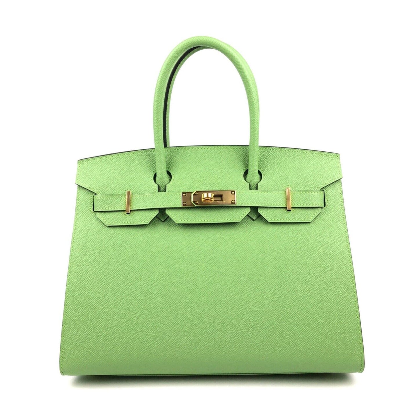 Hermes Birkin 30 Sellier Vert Criquet Green Epsom Leather Gold Hardware 2022