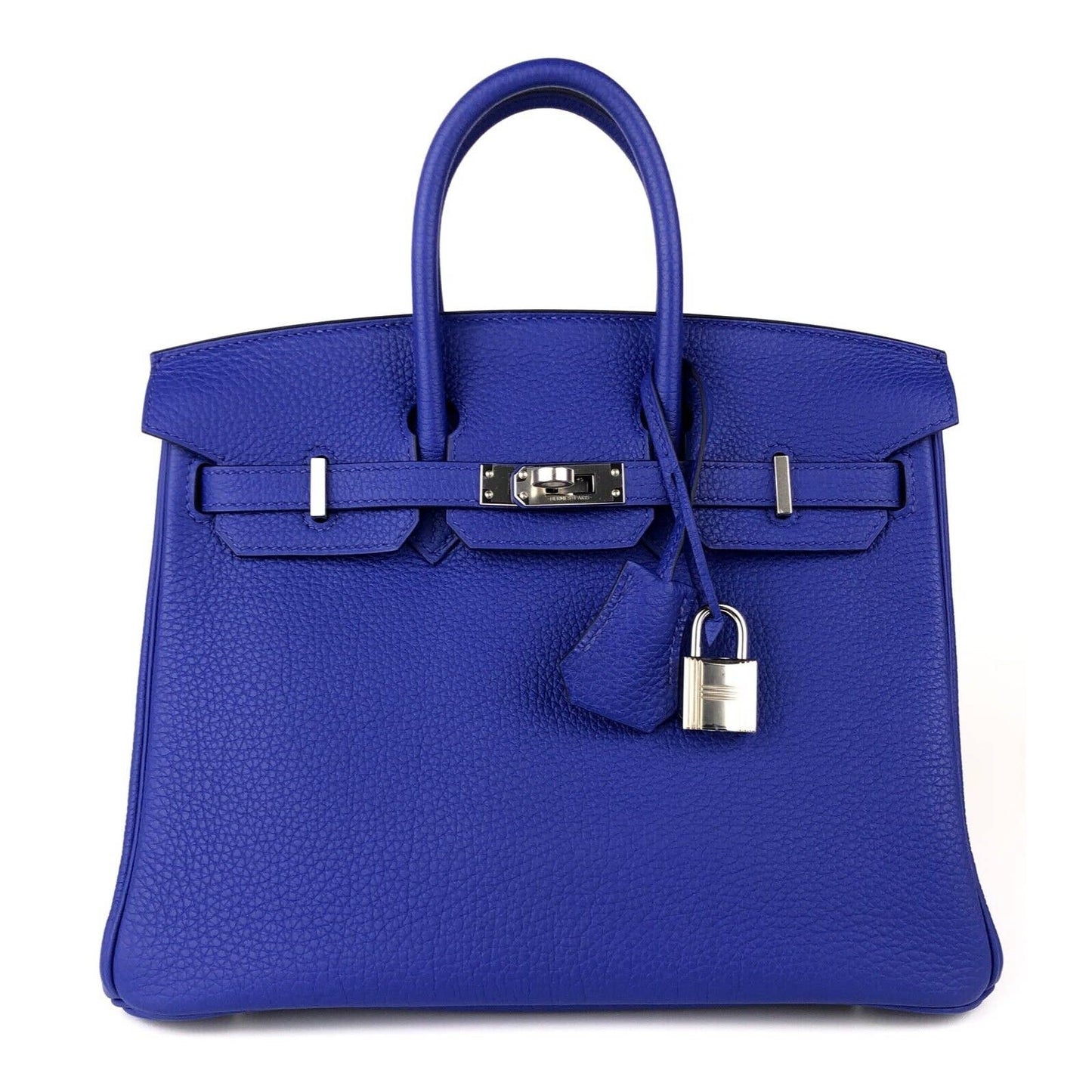 Hermes Birkin 25 Bleu Blue Royal Togo Leather Palladium Hardware Handbag 2022