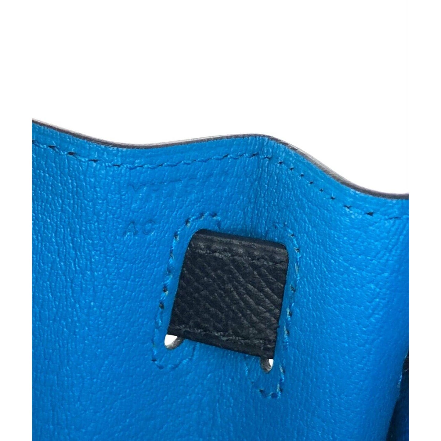 Hermes Kelly 28 Sellier Limited Edition Black Blue Indigo Blue Frida Epsom Leather Gold Hardware