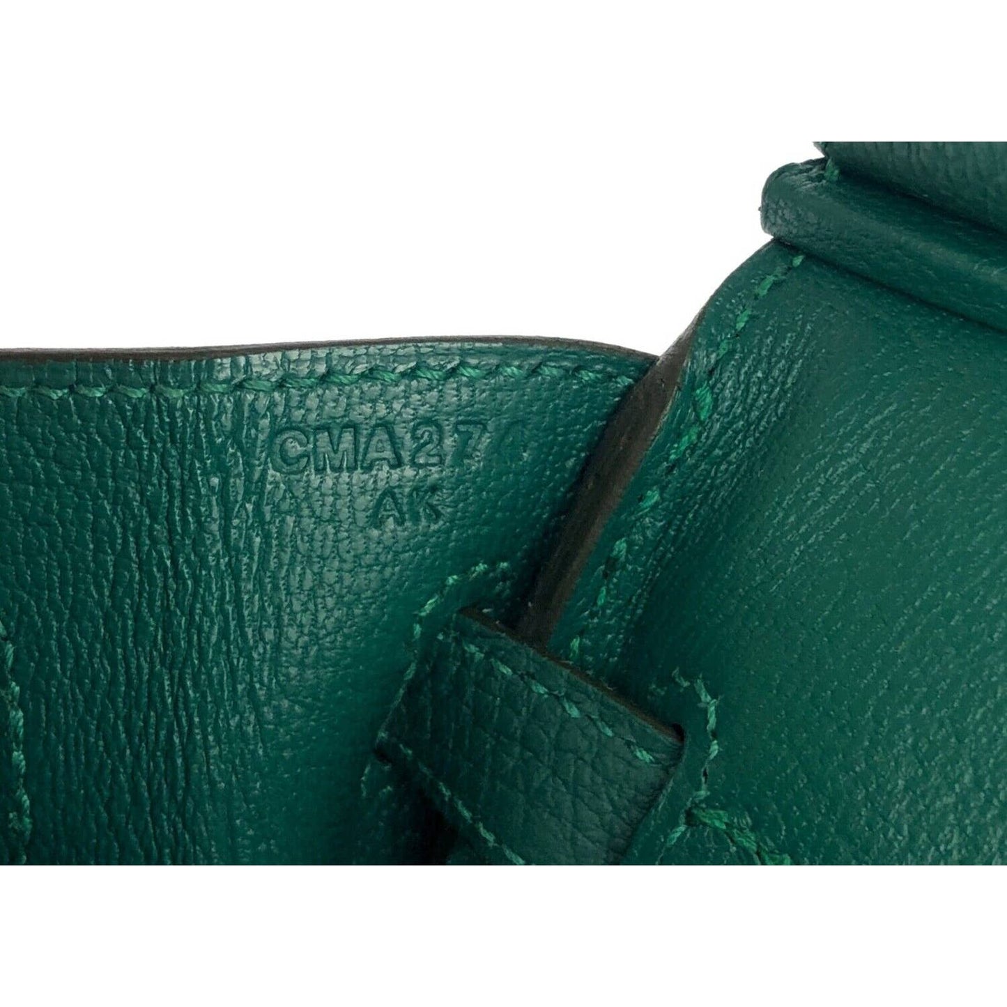 Hermes Birkin 25 Malachite Green Togo Leather Palladium Hardware Handbag