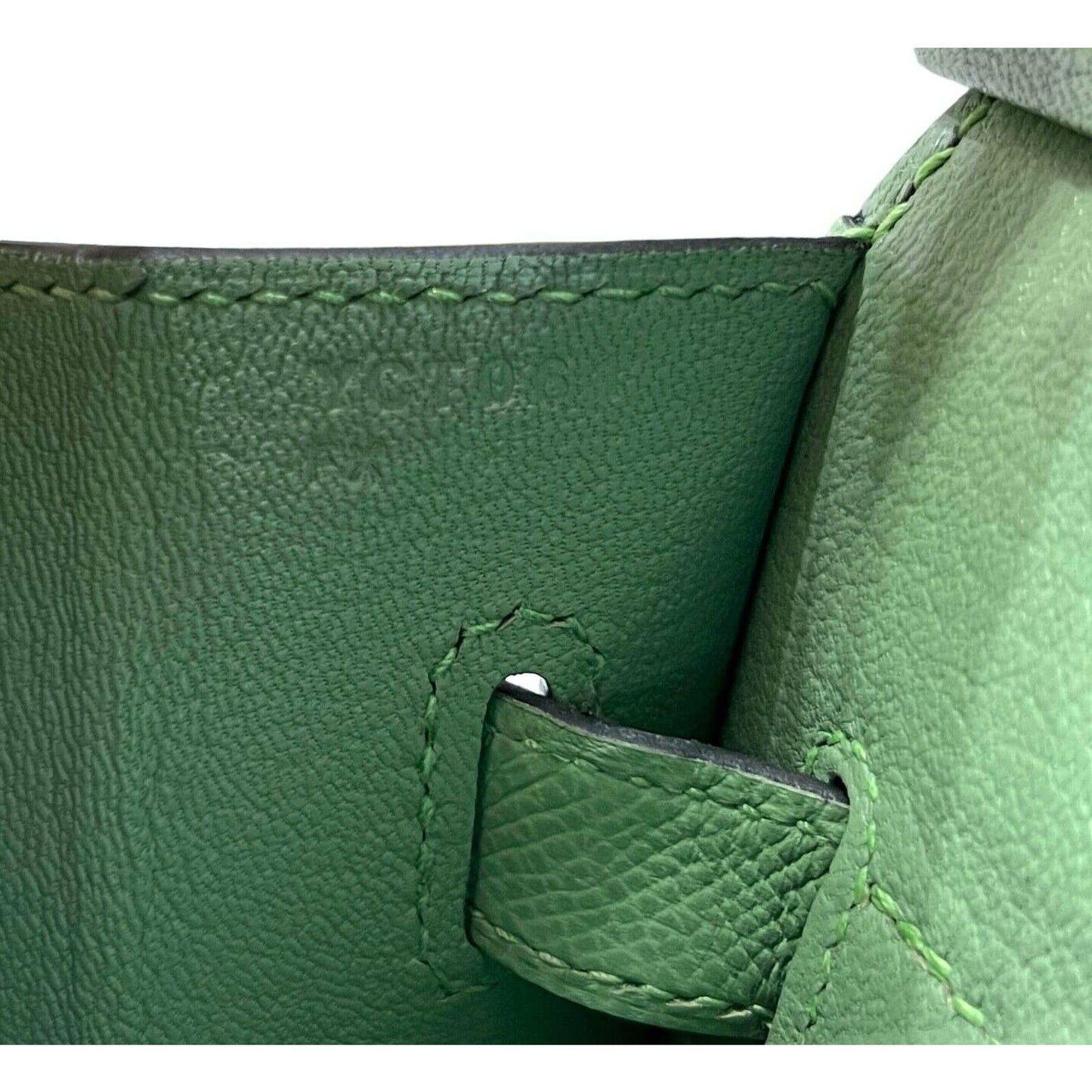 Hermes Birkin 30 Sellier Vert Criquet Green Epsom Leather Palladium Hardware