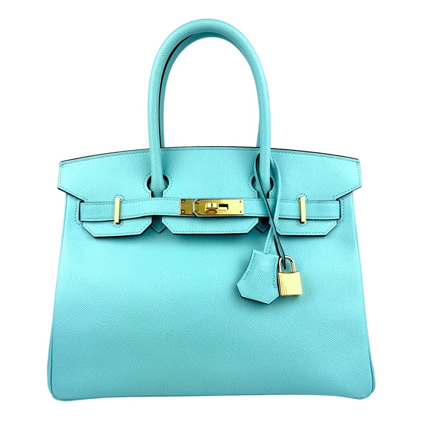 Hermes Birkin 30 Blue Atoll Tiffany Blue Epsom Leather Gold Hardware