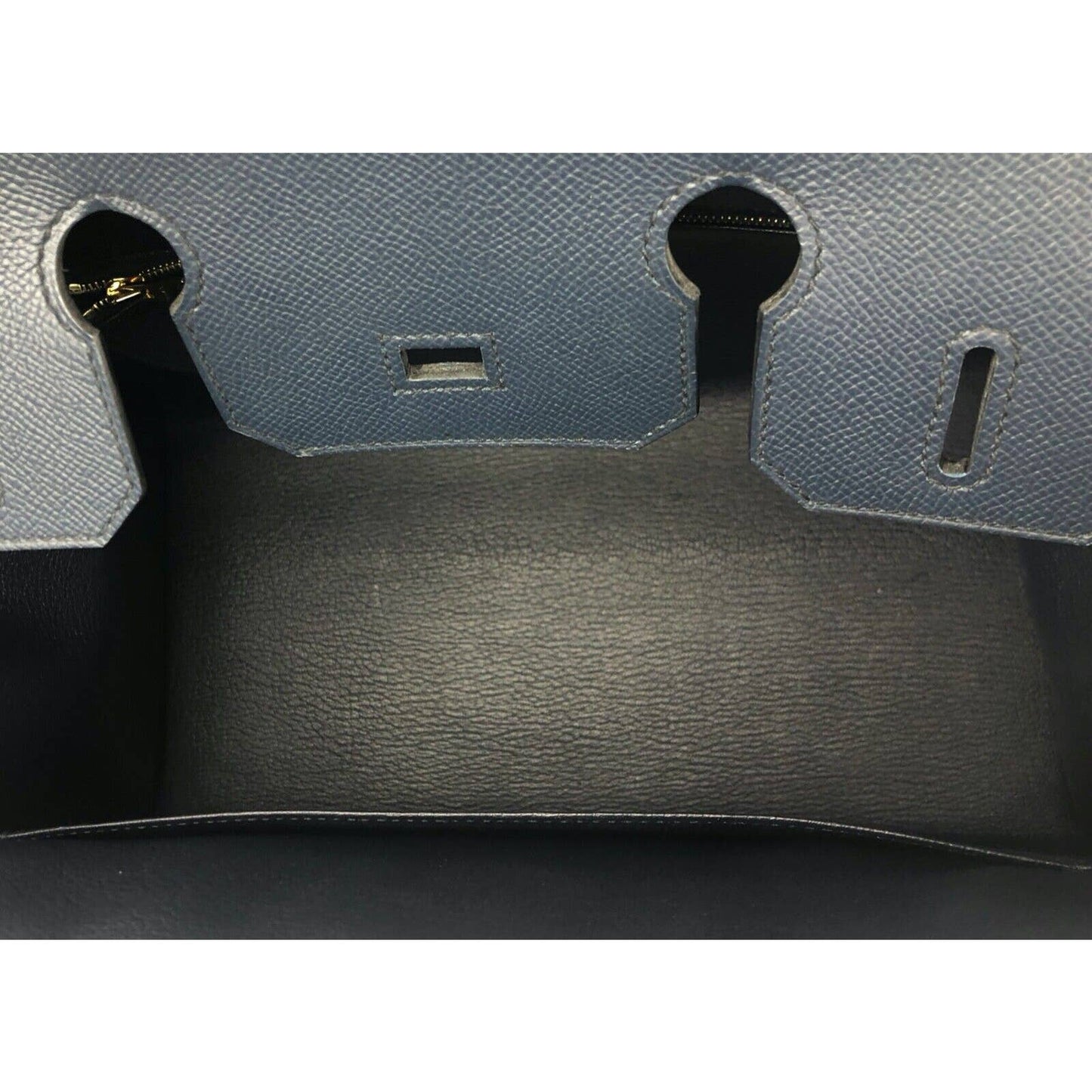 Hermes Birkin 30 Sellier Blue Indigo Epsom Leather Gold Hardware Handbag