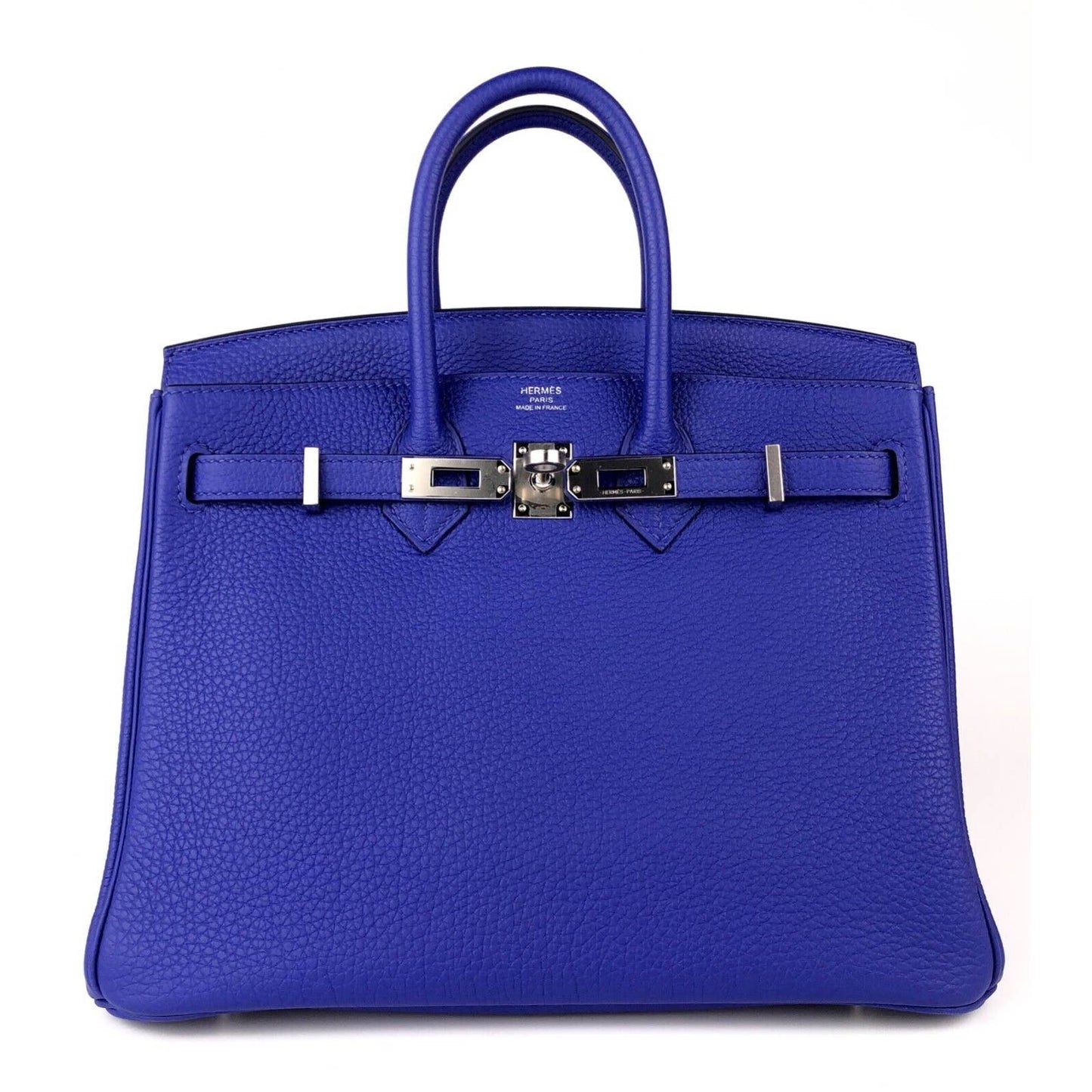 Hermes Birkin 25 Bleu Blue Royal Togo Leather Palladium Hardware Handbag 2022