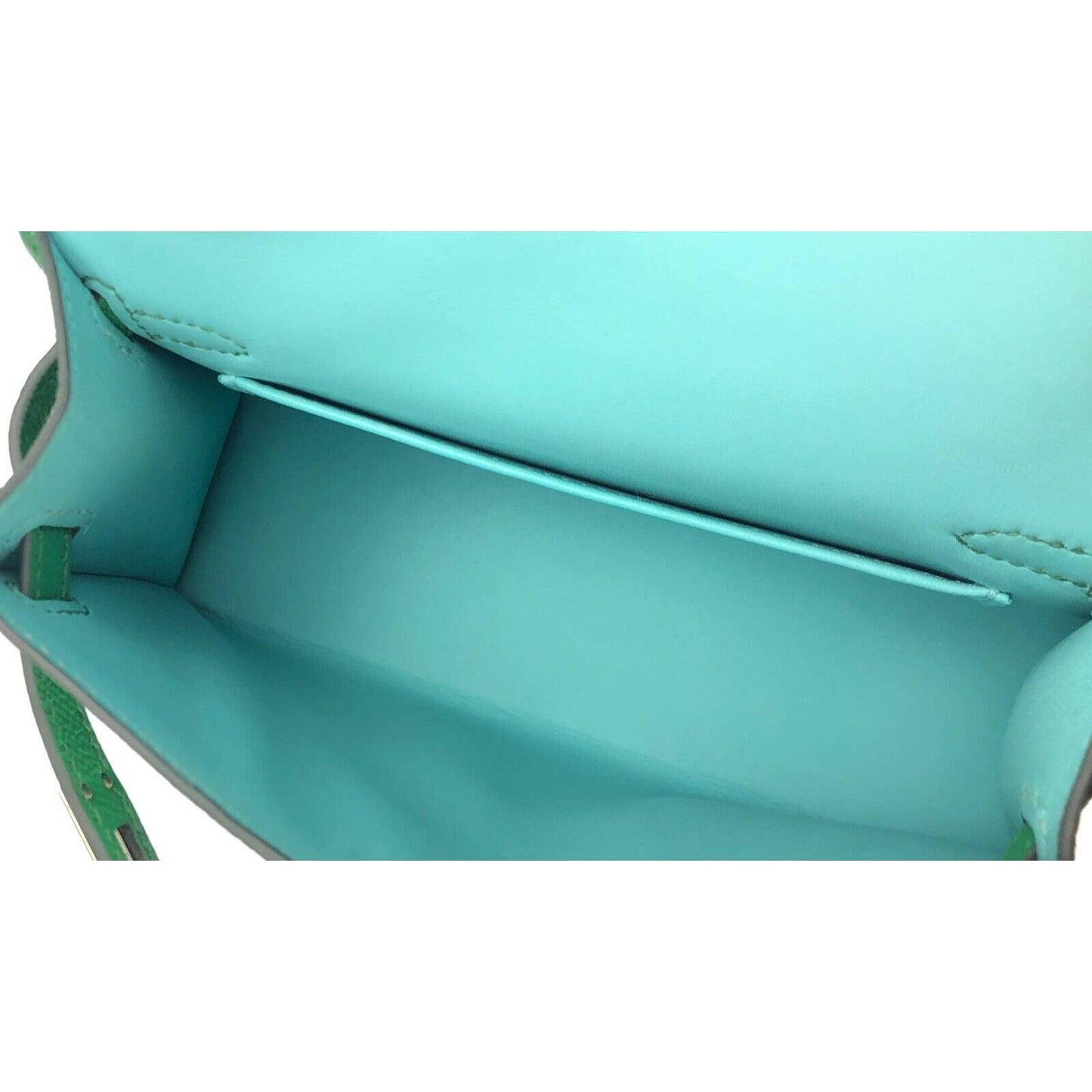 Hermes Kelly Mini 20 Verso Cactus Green Blue Atoll Palladium Hardware RARE
