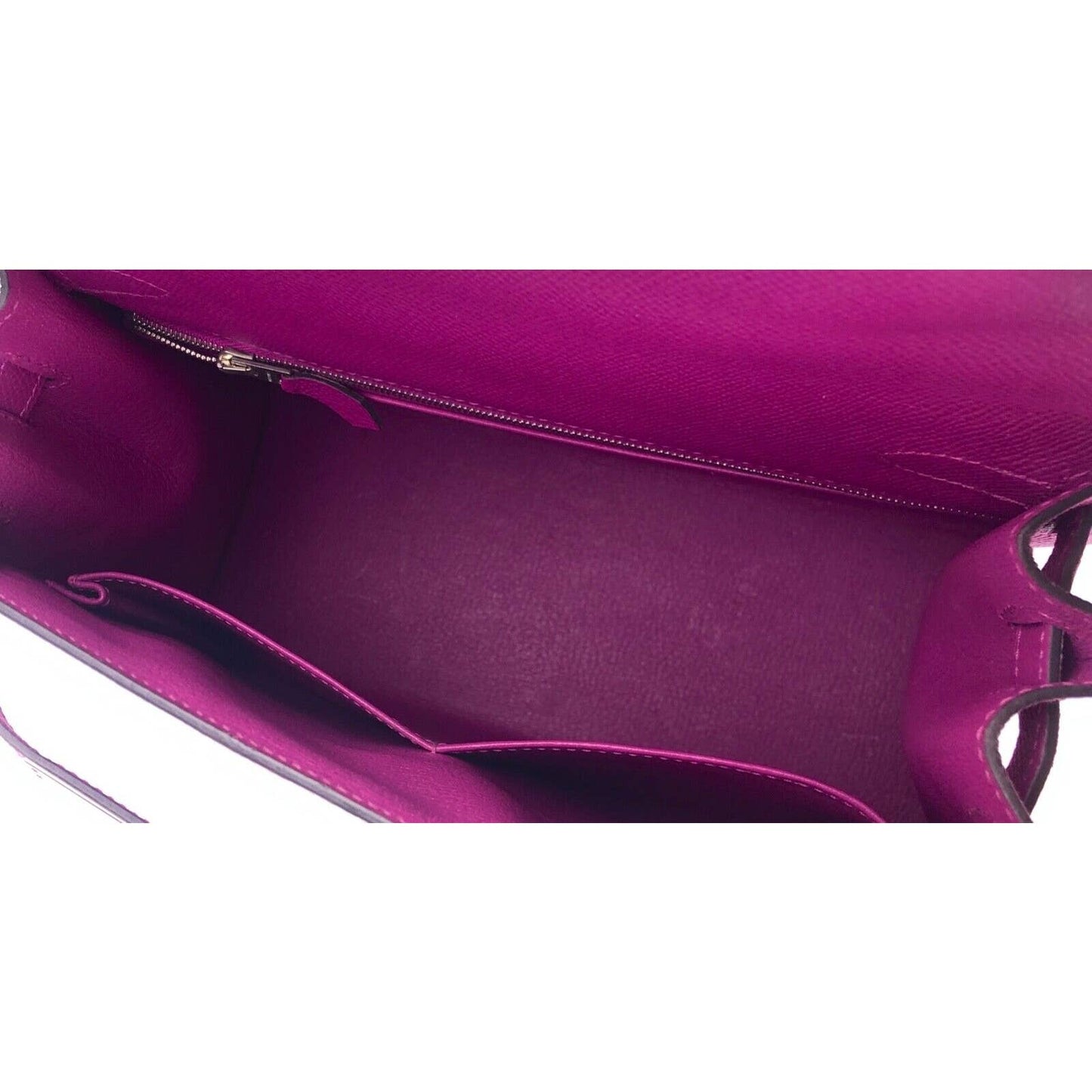 Hermes Kelly 28 Sellier Rose Pourpre Pink Purple Epso Palladium Hardware