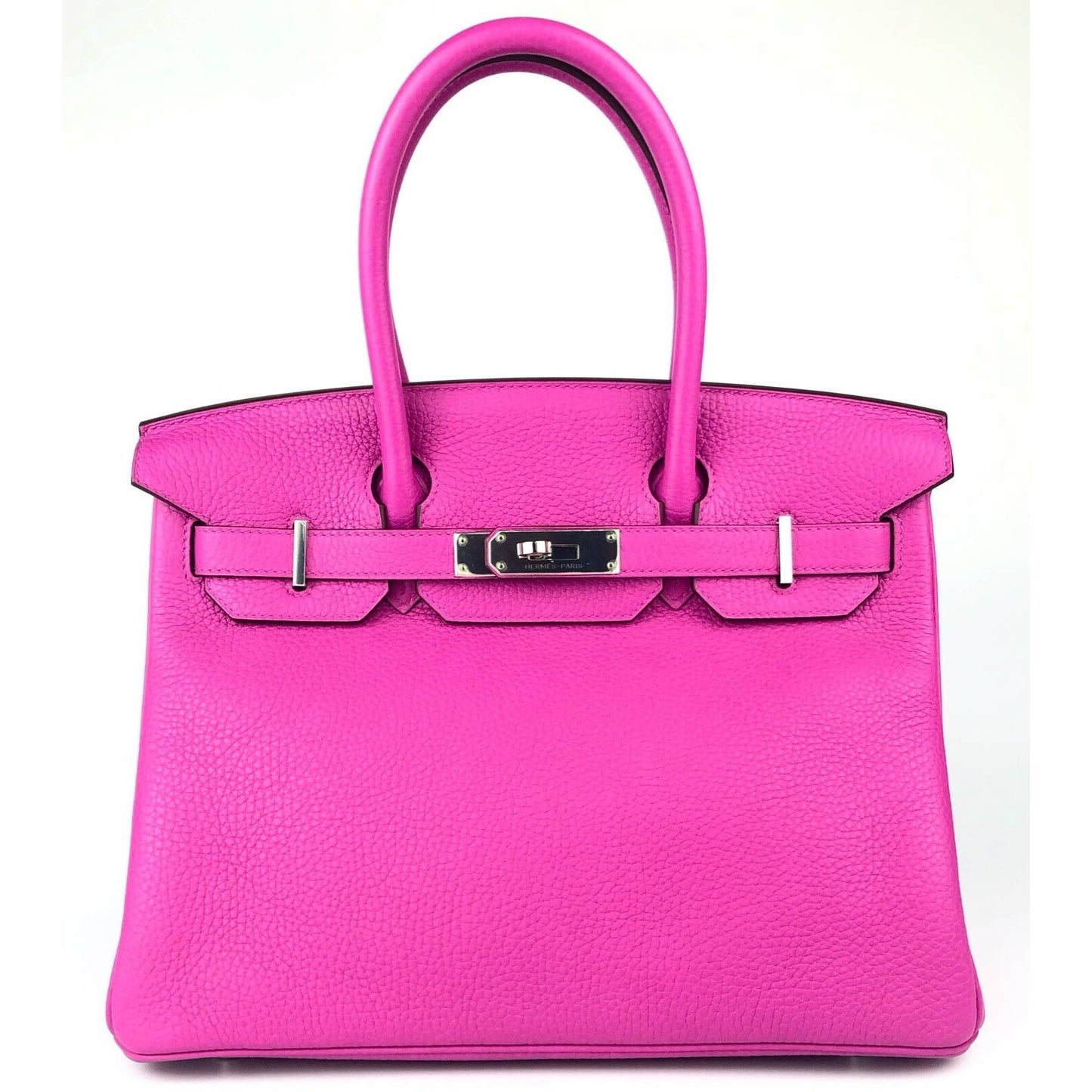 Hermes Birkin 30 Magnolia Pink Purple Leather Bag Handbag Palladium Hardware