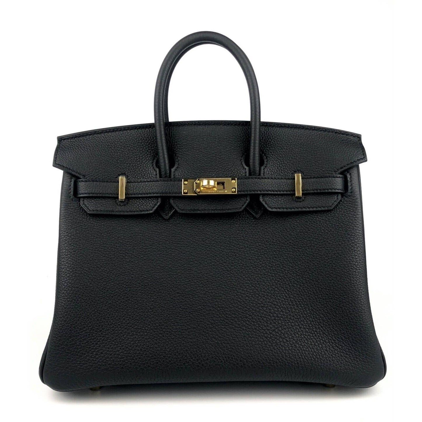 Hermes Birkin 25 Black Noir Togo Leather Gold Hardware B Stamp 2023