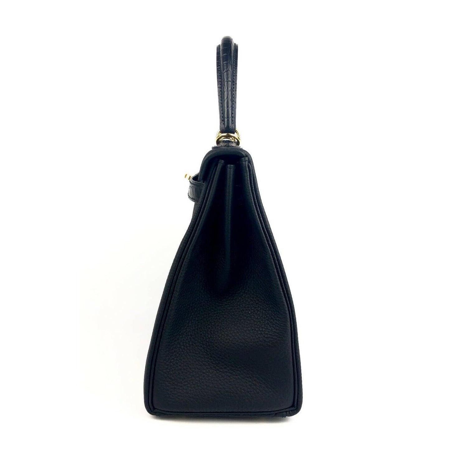 Hermes Kelly 28 Touch Black Togo Matte Alligator Gold Hardware RARE