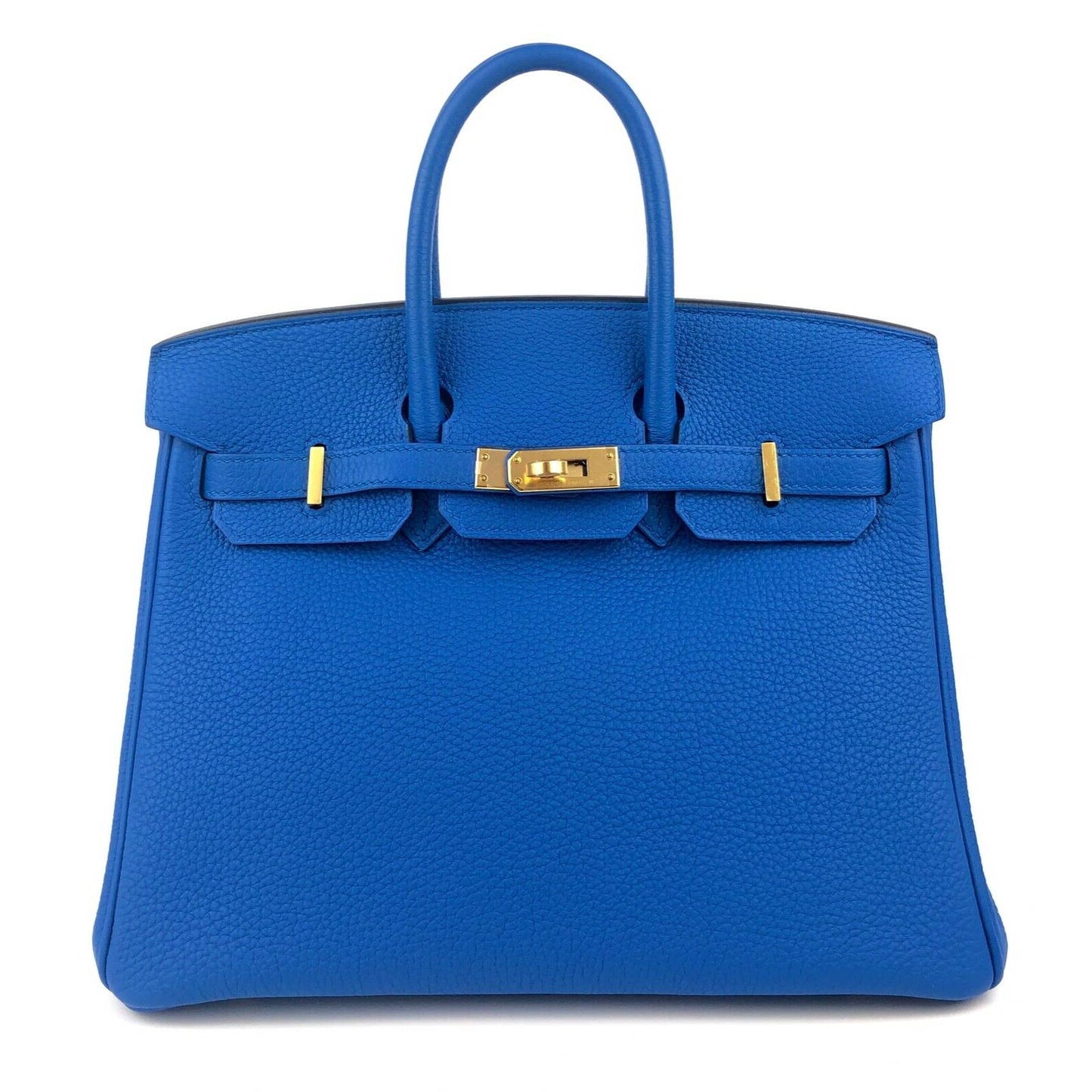 Hermes Birkin 25 Blue Zellige Togo Leather Gold Hardware Handbag Bag