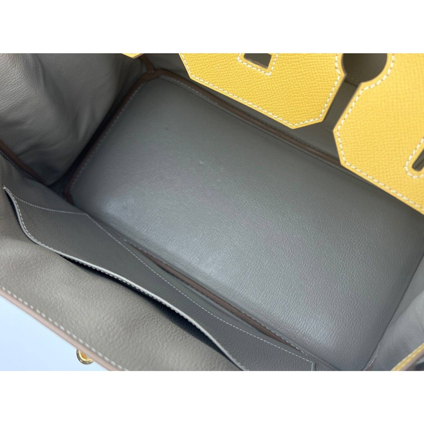 Hermes Birkin 35 Candy Yellow Gris Gary Epsom Leather Gold Hardware