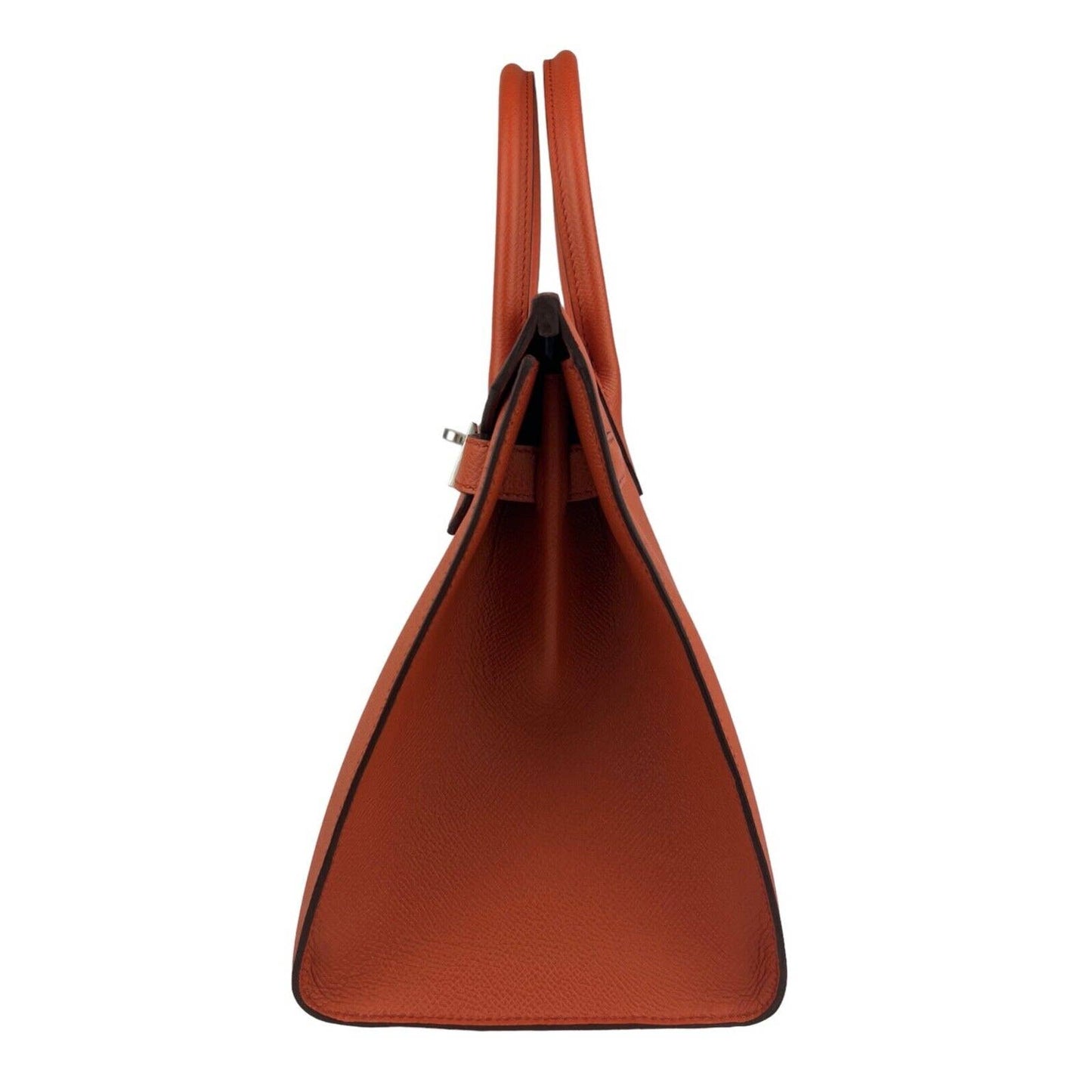 Hermes Birkin 30 Sellier Terre Battue Orange Epsom Leather Palladium Hardware