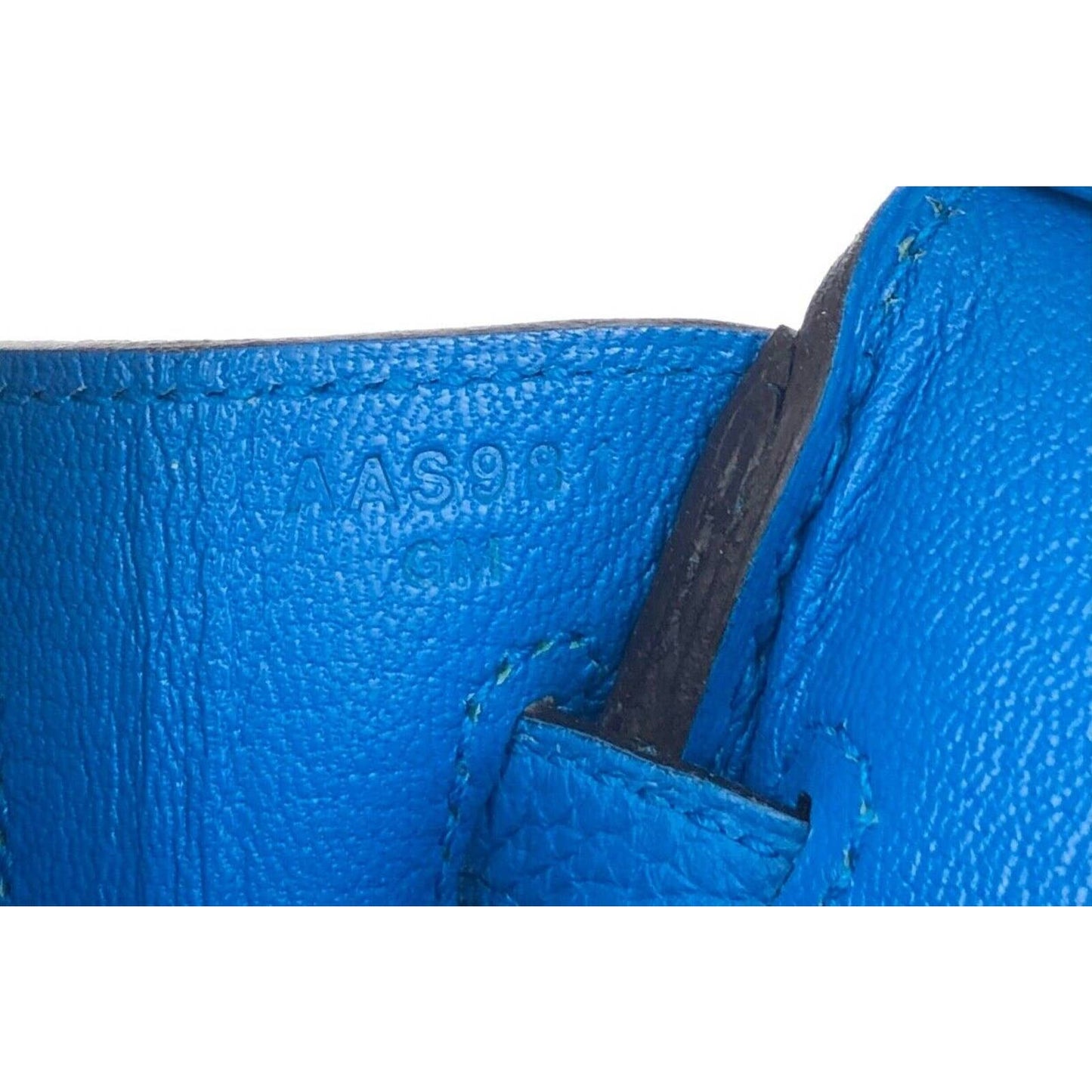 Hermes Birkin 25 Blue Zanzibar Togo Leather Gold Hardware Handbag Bag