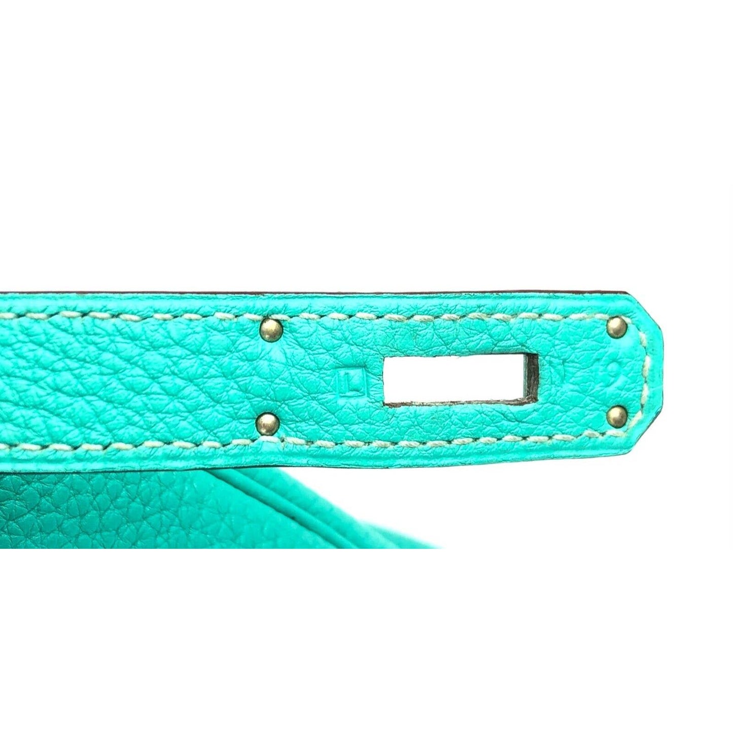 Hermes Kelly 28 Blue Lagoon Togo Leather Shoulder Bag Palladium Hardware