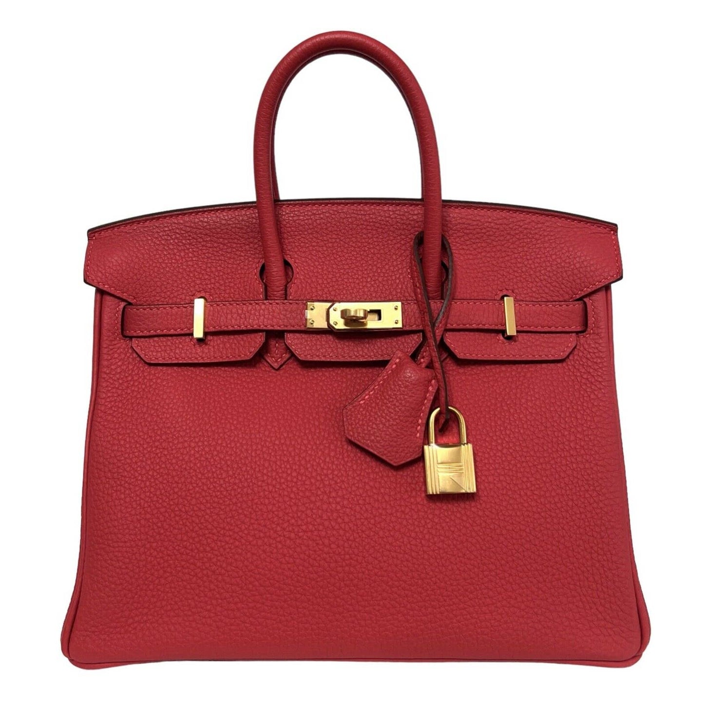 Hermes Birkin 25 Bougainvillea Red Pink Togo Leather Gold Hardware Handbag Bag