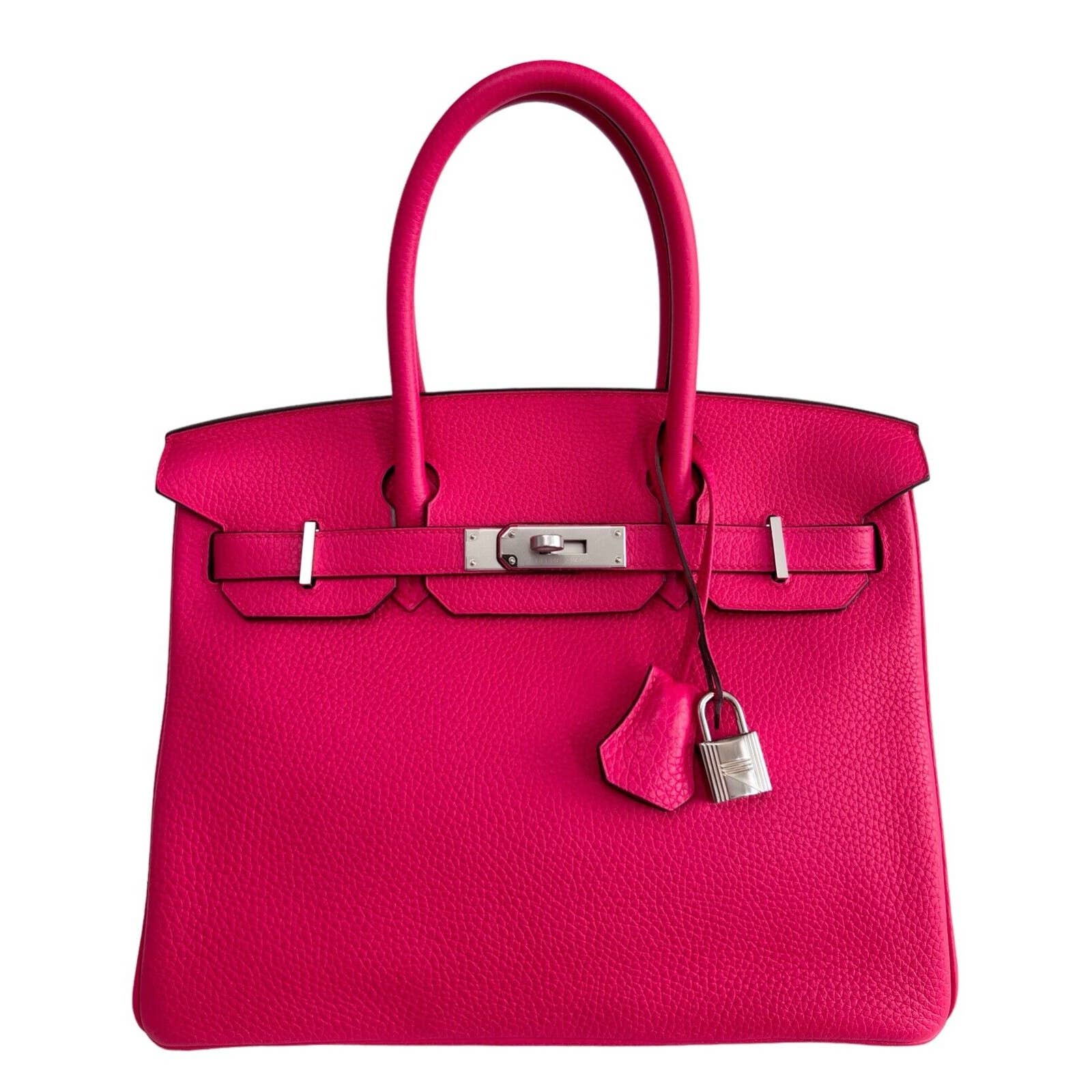Hermes Birkin 30 Rose Extreme Pink Bag Handbag Palladium Hardware