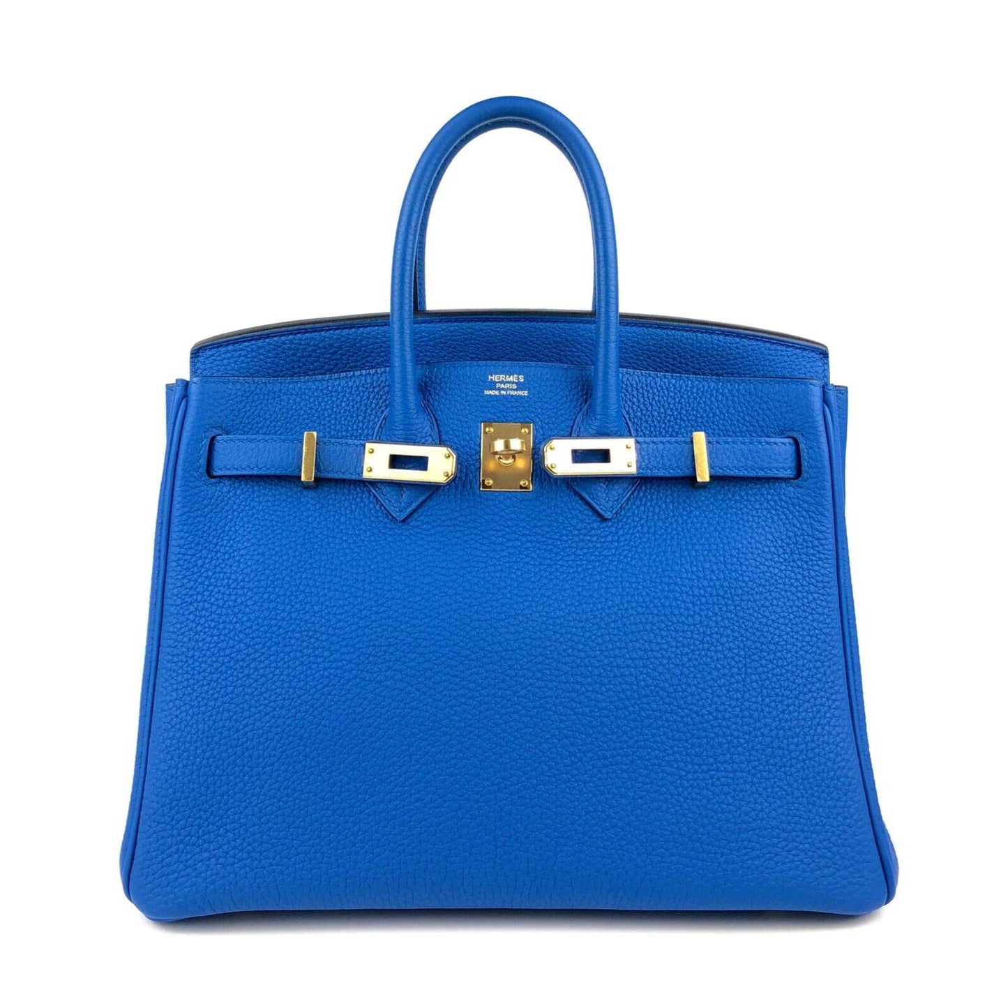 Hermes Birkin 25 Blue Zellige Togo Leather Gold Hardware Handbag Bag