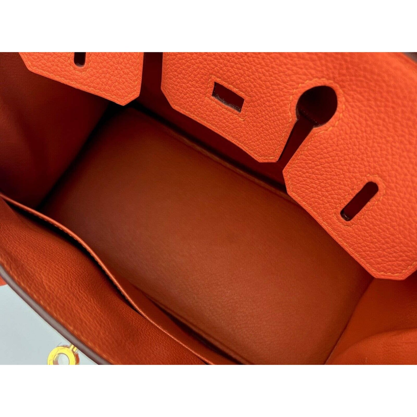 Hermes Birkin 25 Feu Orange Togo Handbag Bag Gold Hardware 2019