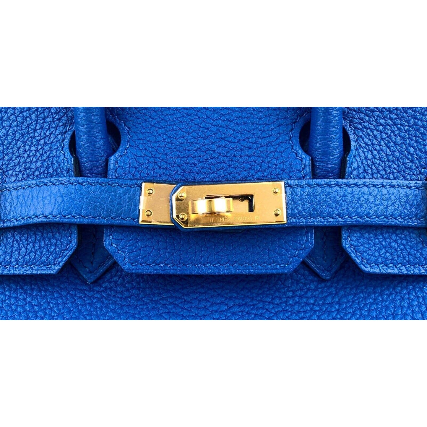 Hermes Birkin 25 Blue Zellige Togo Leather Gold Hardware Handbag Bag