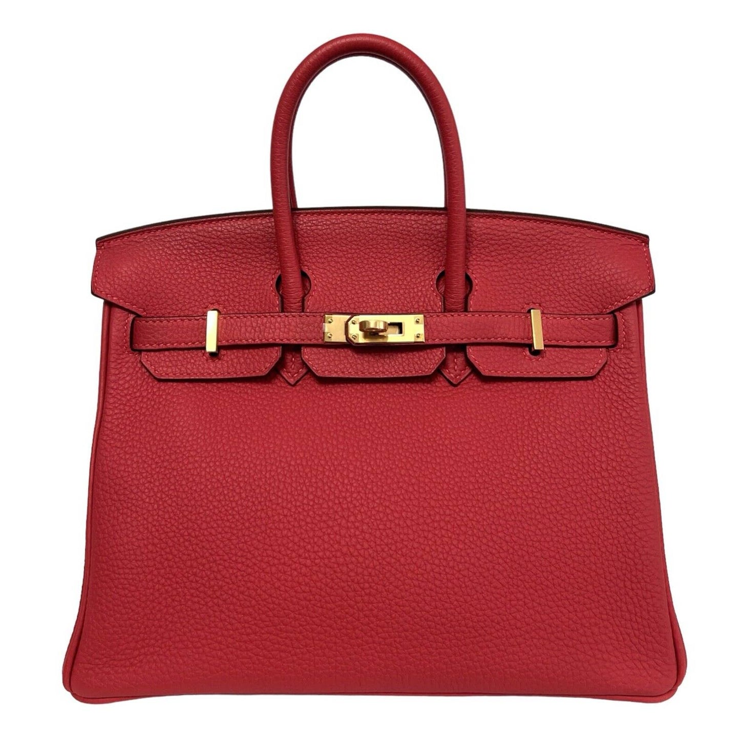 Hermes Birkin 25 Bougainvillea Red Pink Togo Leather Gold Hardware Handbag Bag