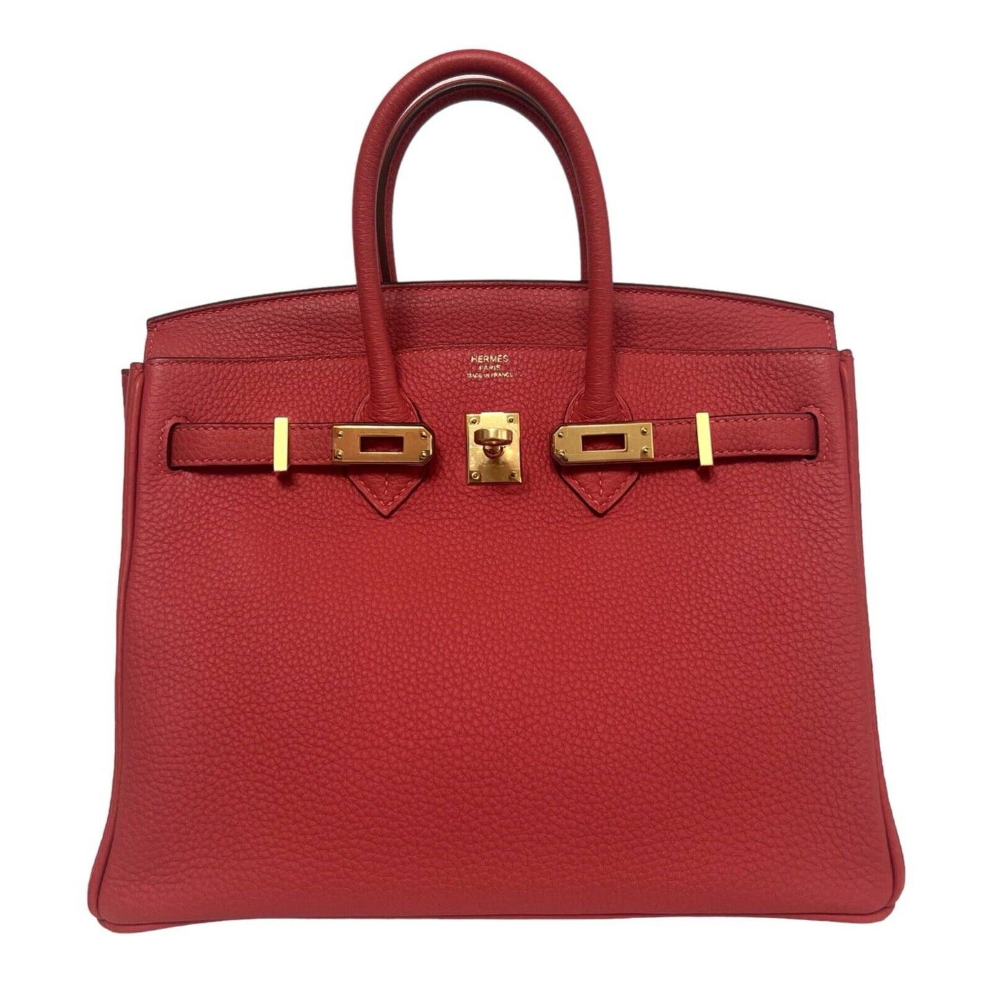 Hermes Birkin 25 Bougainvillea Red Pink Togo Leather Gold Hardware Handbag Bag