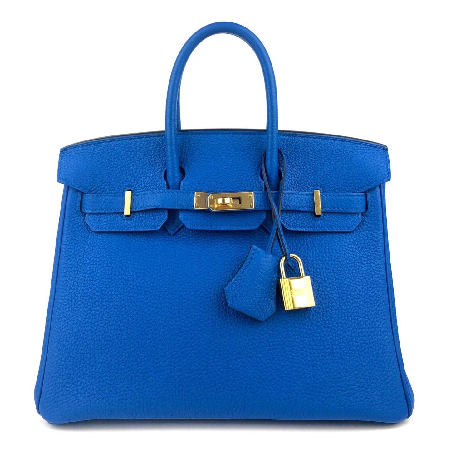Hermes Birkin 25 Blue Zellige Togo Leather Gold Hardware Handbag Bag