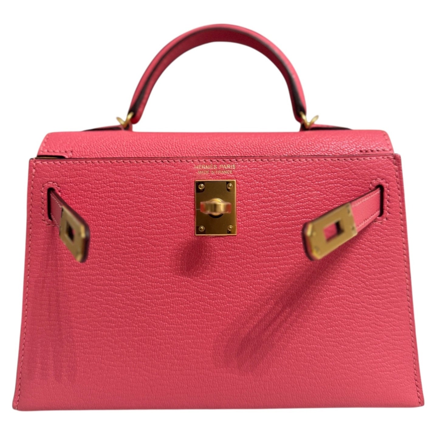 Hermes Kelly Mini 20 Rose Lipstick Pink Chèvre Leather Gold Hardware RARE
