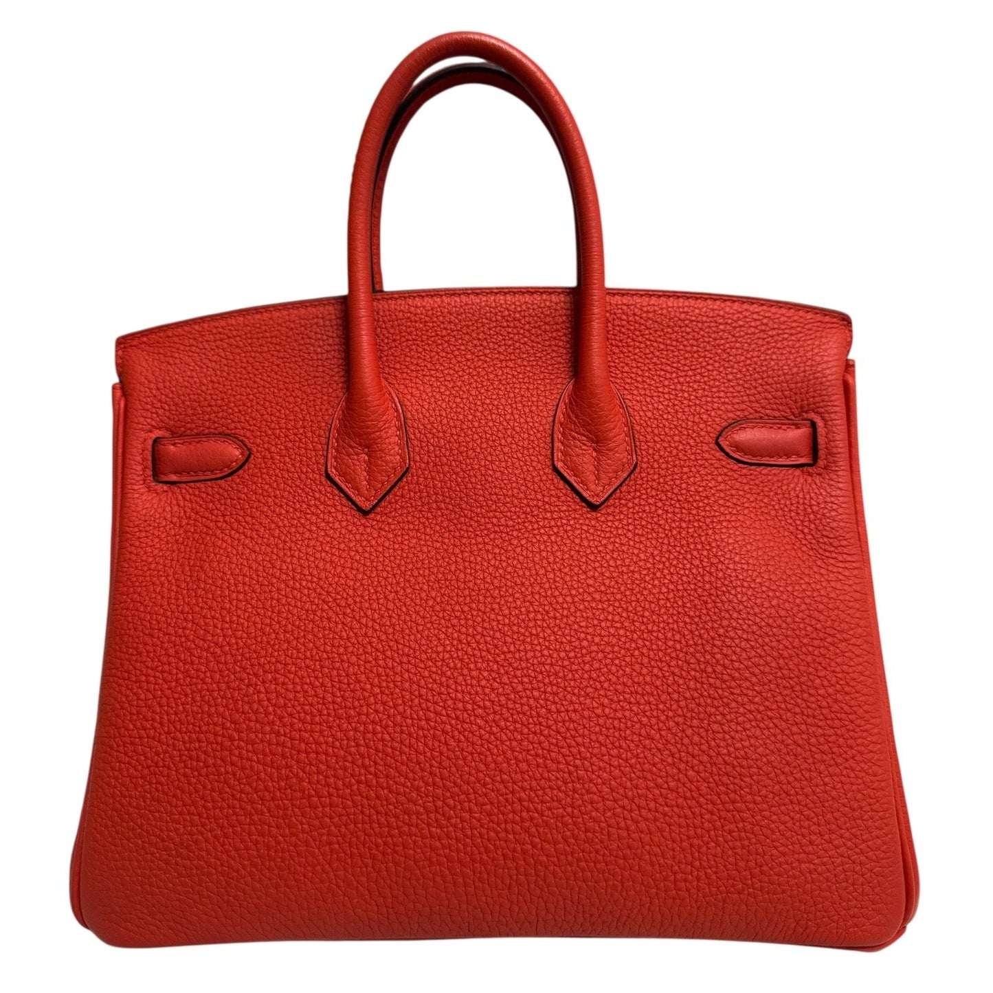 Hermes Birkin 25 Capucine Red Orange Togo Leather Palladium Hardware