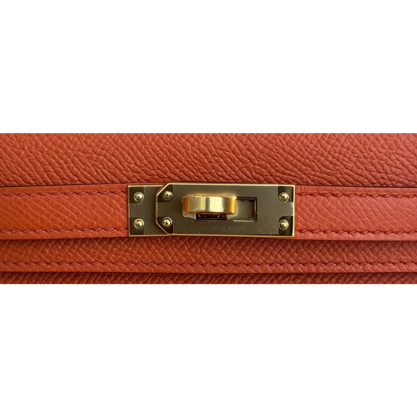 Hermes Kelly Mini 20 Terre Battue Orange Epsom Leather Gold Hardware RARE