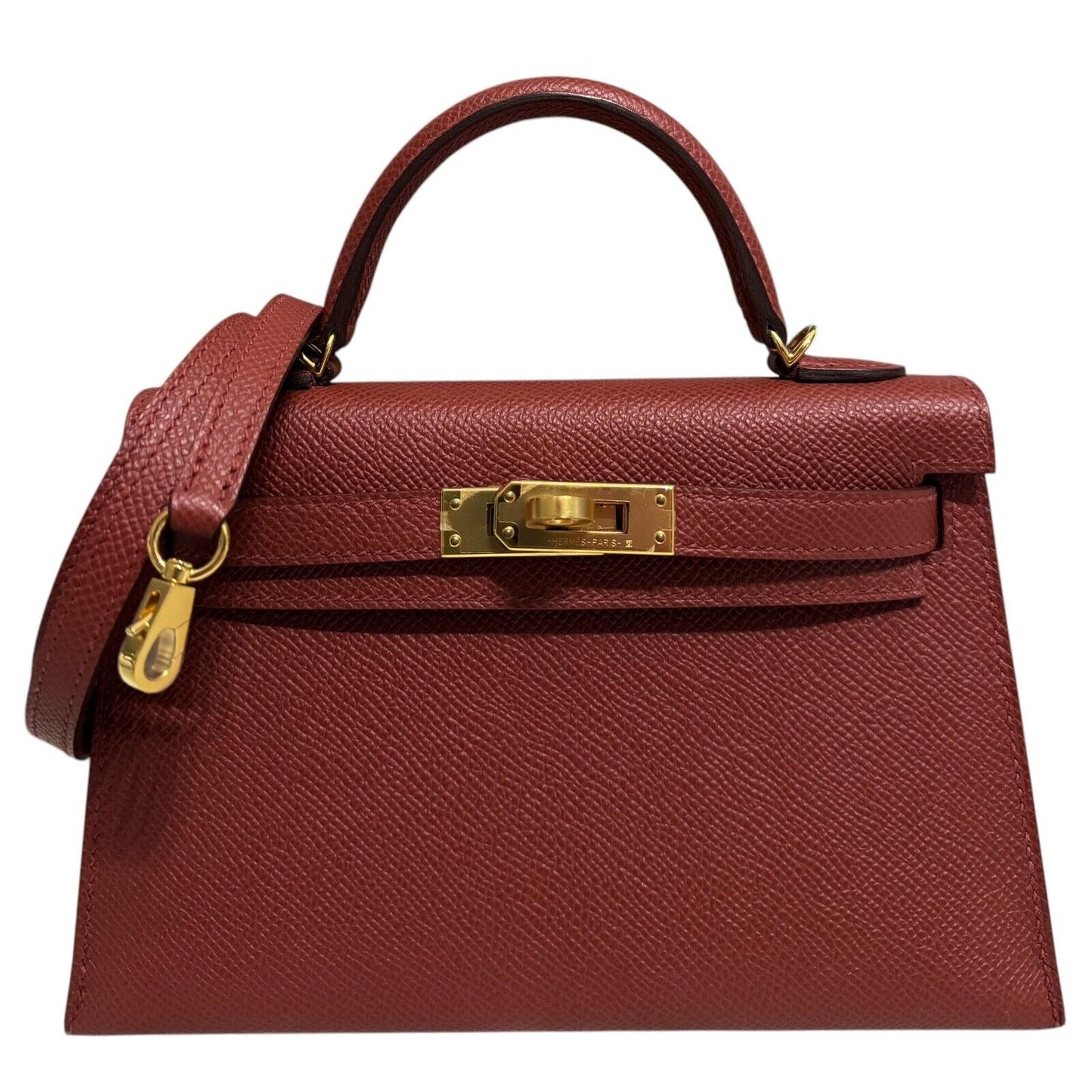 Hermes Kelly Mini 20 Rouge Venetian Red Epsom Leather Gold Hardware