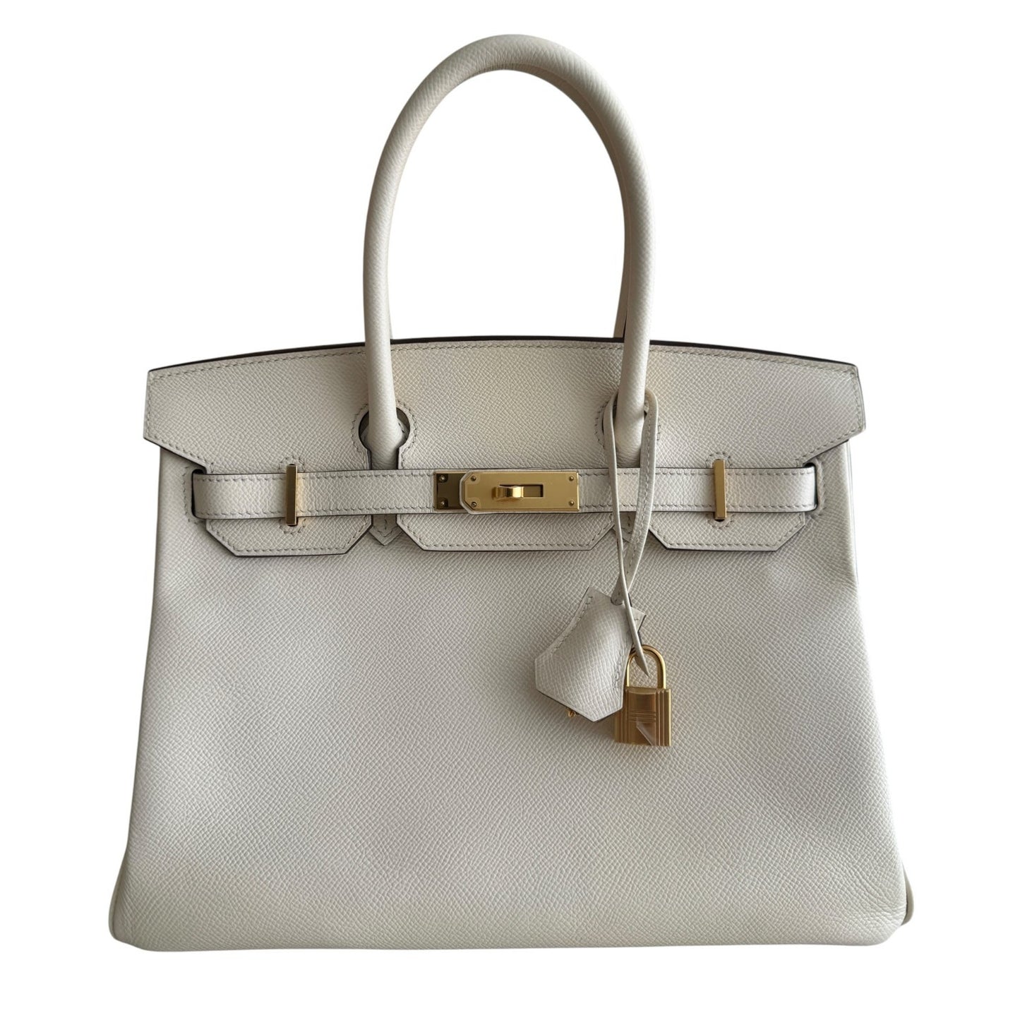 Hermes Birkin 30 Nata Epsom Leather Gold Hardware Handbag