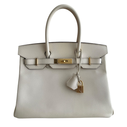 Hermes Birkin 30 Nata Epsom Leather Gold Hardware Handbag