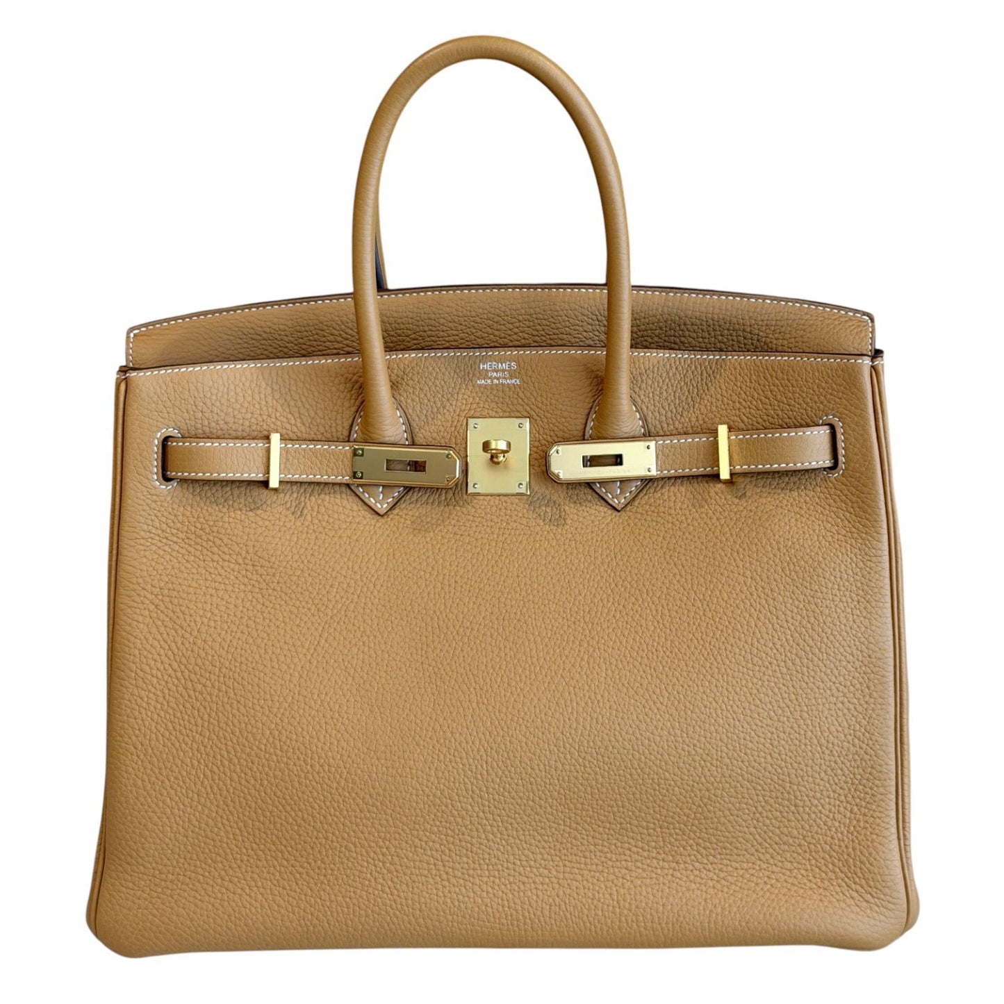 Hermes Birkin 35 Sable Naturel Tan Togo Leather Gold Hardware RARE