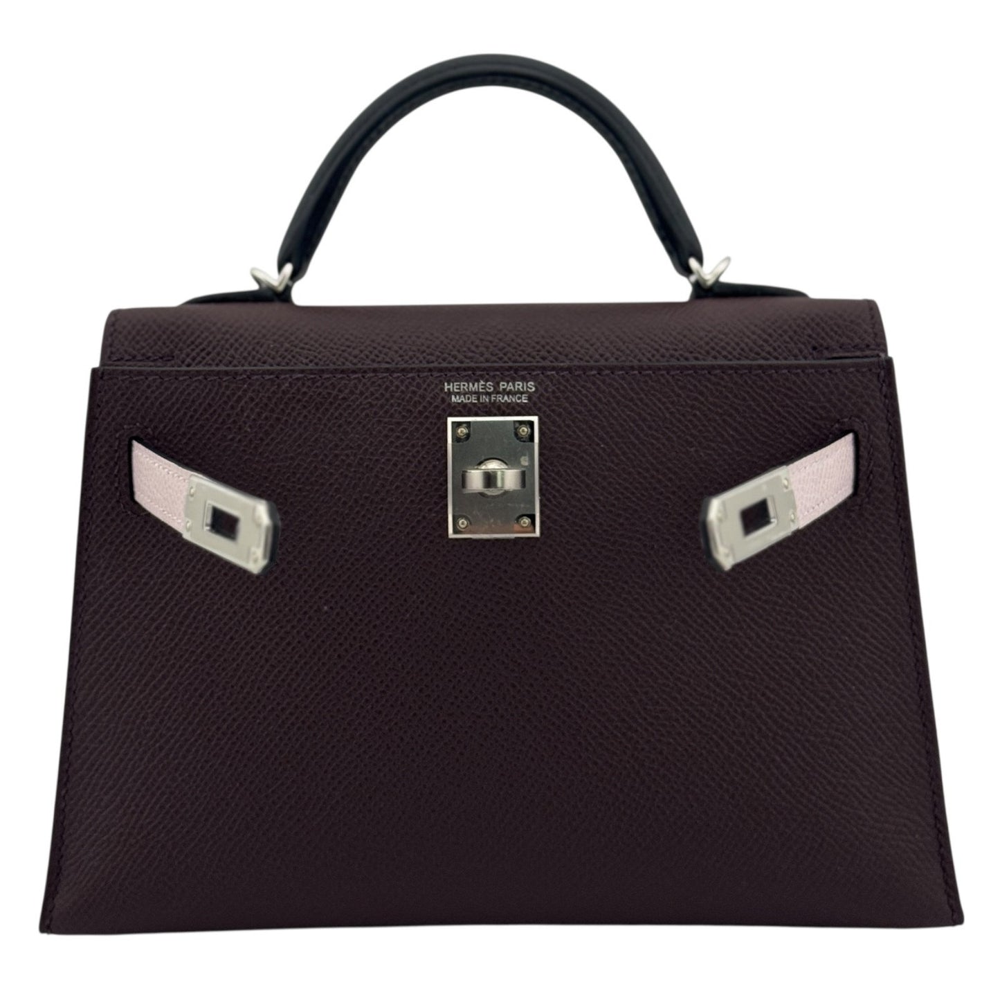 Hermes Kelly Mini 20 Tri Color Rouge Sellier Mauve Pale Black Epsom Palladium