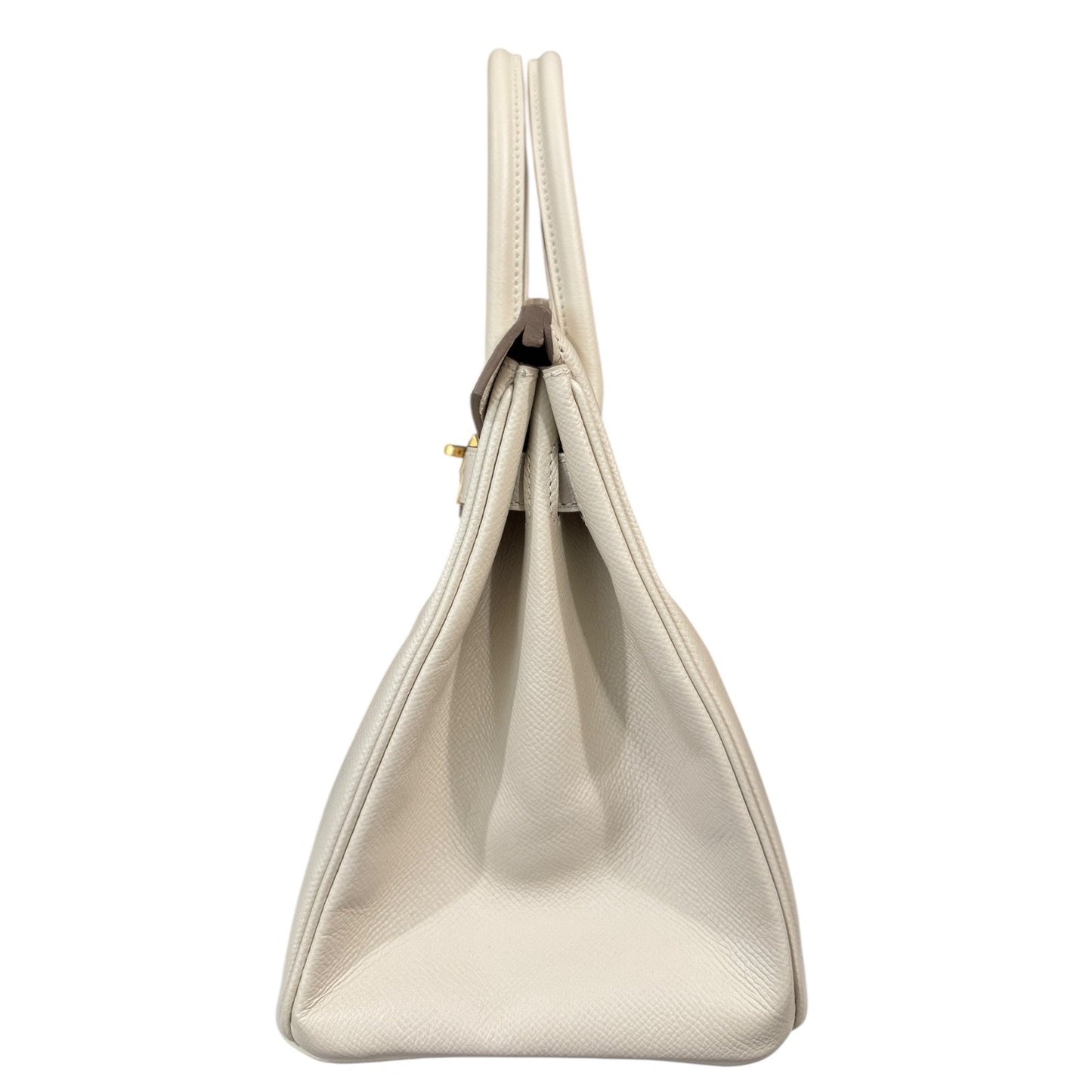 Hermes Birkin 30 Craie White Epsom Leather Gold Hardware Handbag