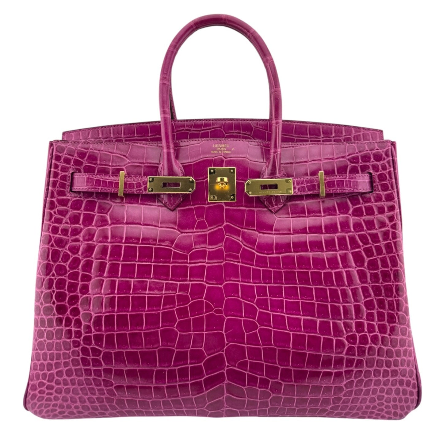 Hermes Birkin 35 Rose Scheherazade Pink Porous Crocodile Gold Hardware