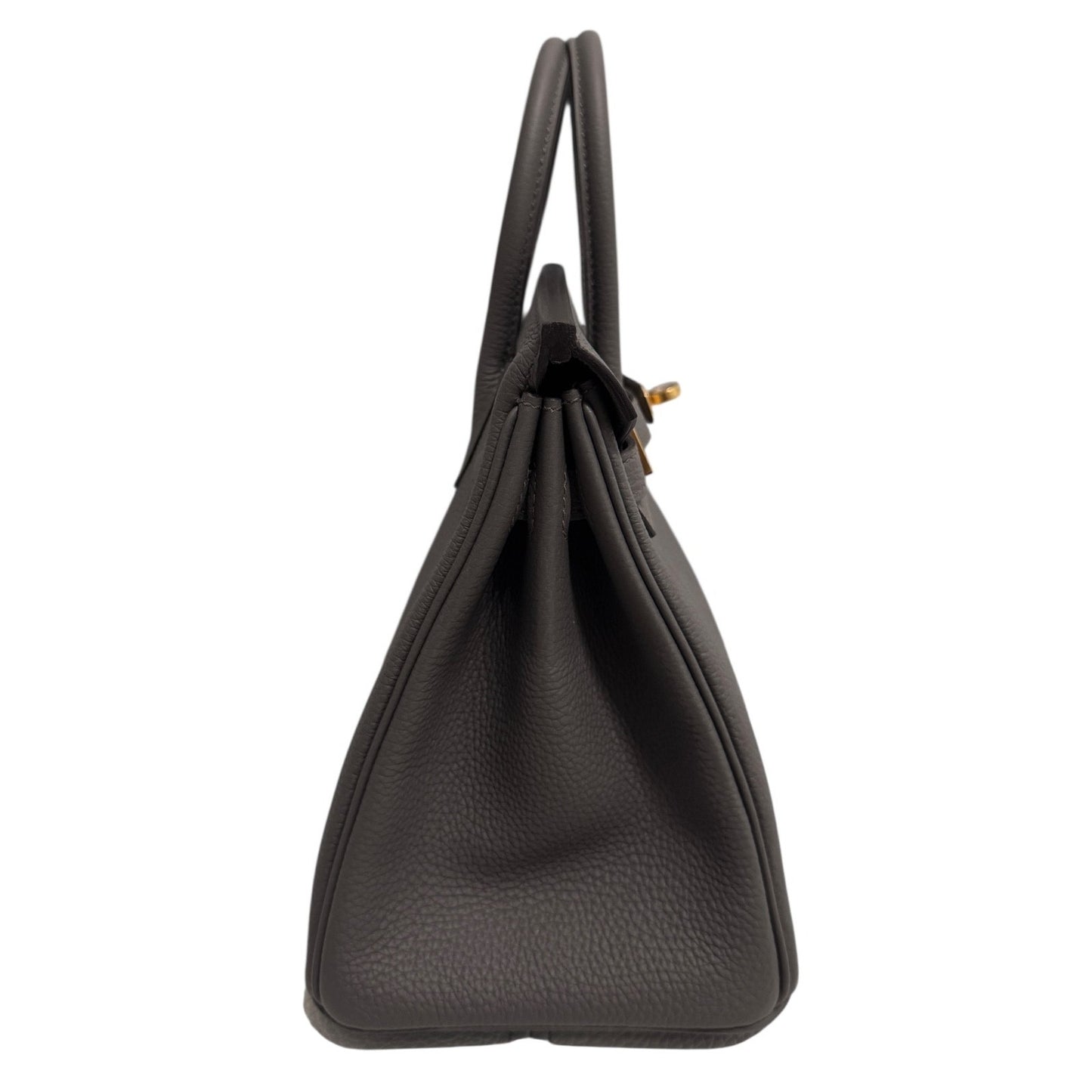 Hermes Birkin 25 Gris Etain Gray Togo Leather Gold Hardware Handbag