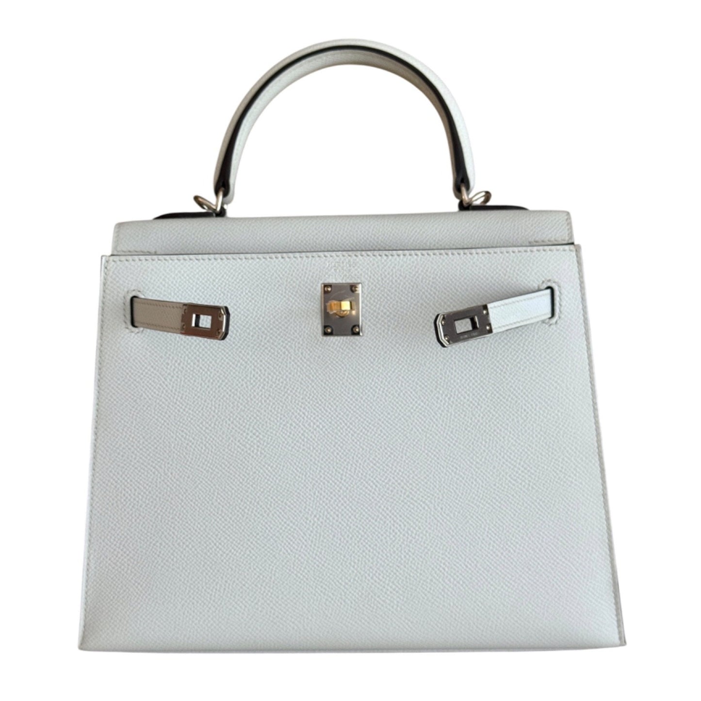 Hermes Kelly 25 Sellier Gris Platine Gray Epsom Leather Electrum Hardware