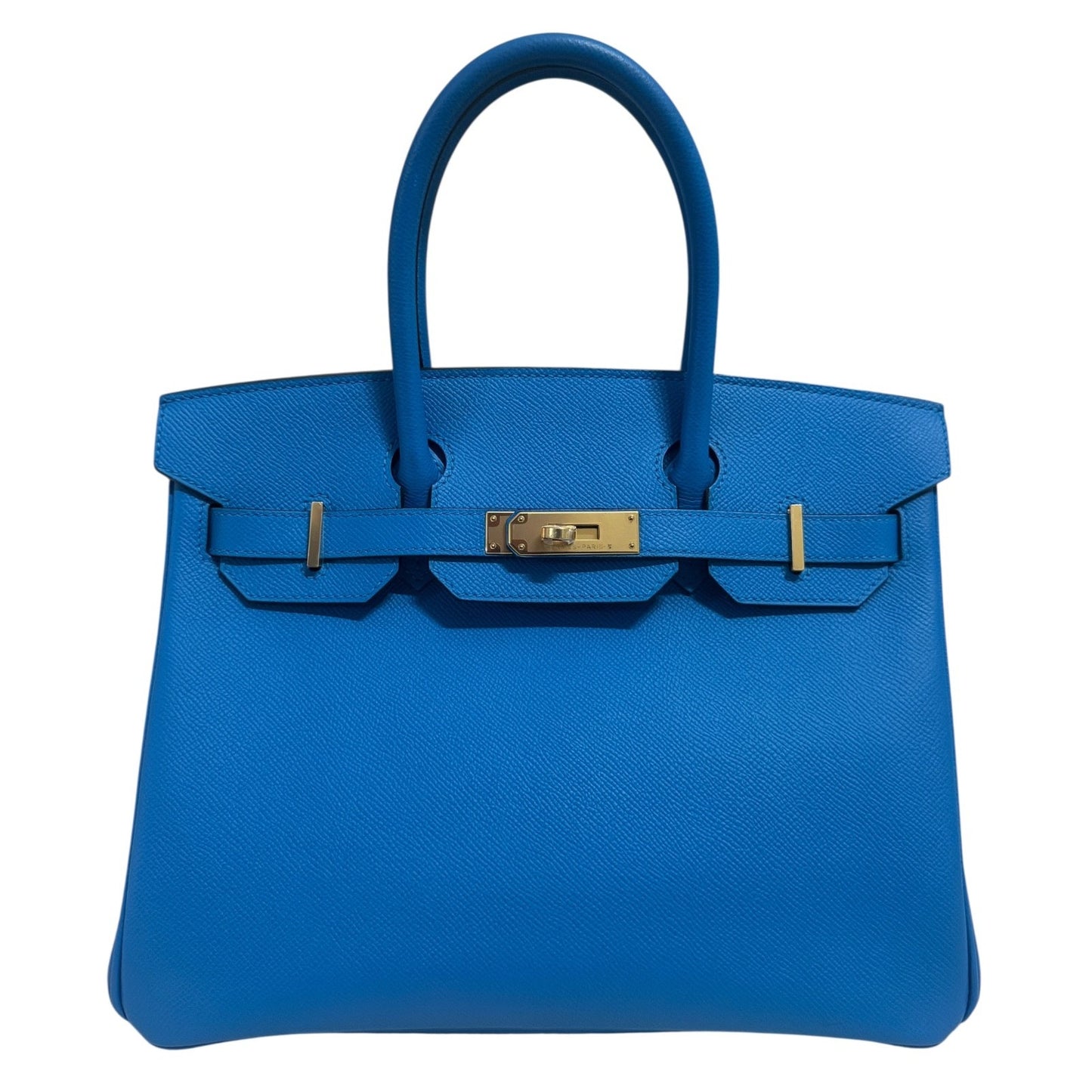 Hermes Birkin 30 Blue Zanzibar Bleu Epsom Leather Gold Hardware