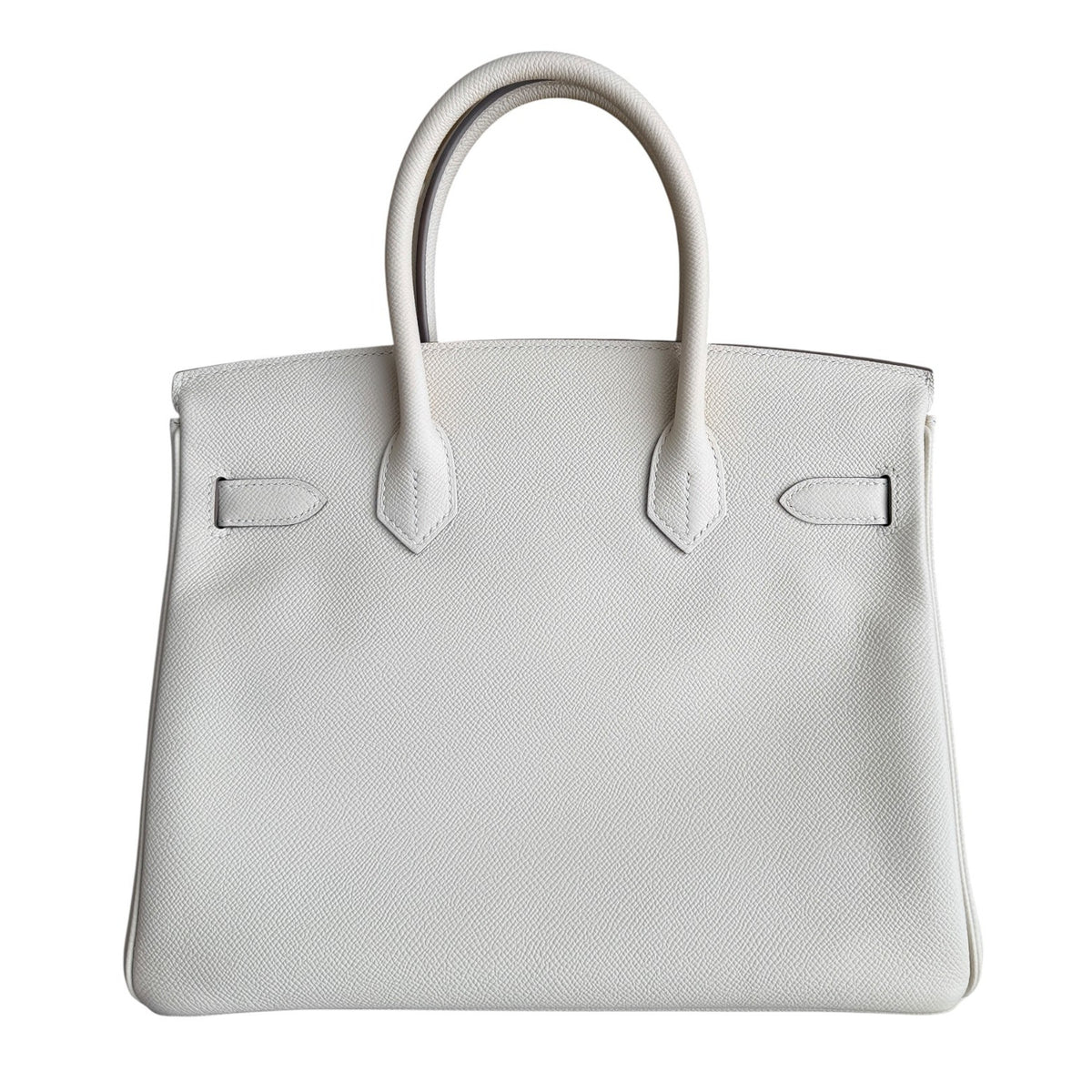 Hermes Birkin 30 Craie White Epsom Leather Rose Gold Hardware Handbag Rare