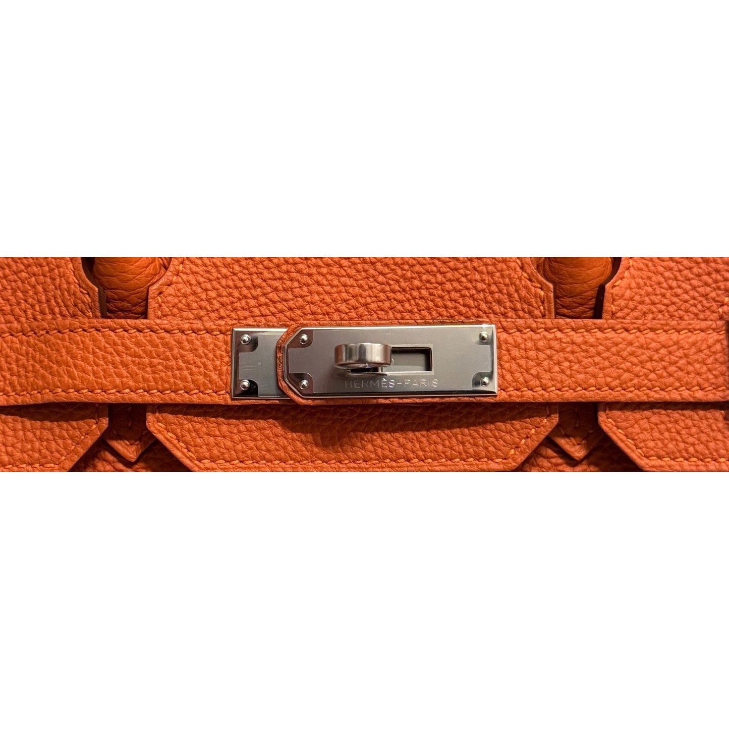 Hermes Birkin 30 Orange Togo Leather Palladium Hardware
