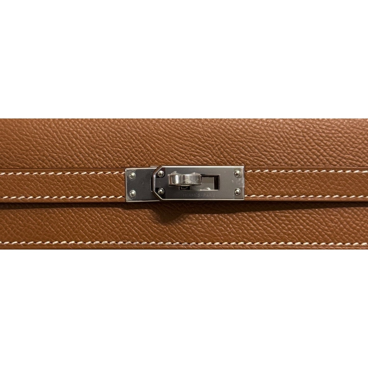 Hermes Kelly 25 Sellier Gold Tan Epsom Leather Palladium Hardware