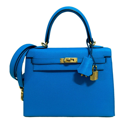 Hermes Kelly 25 Sellier Blue Frida Epsom Leather Gold Hardware Shoulder bag