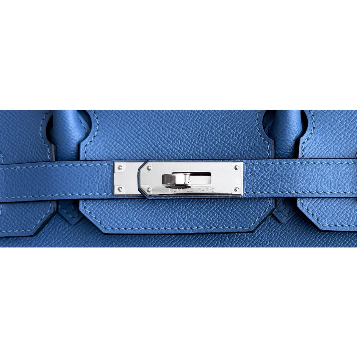 Hermes Birkin 30 Blue Azure Epsom Leather Palladium Hardware Rare
