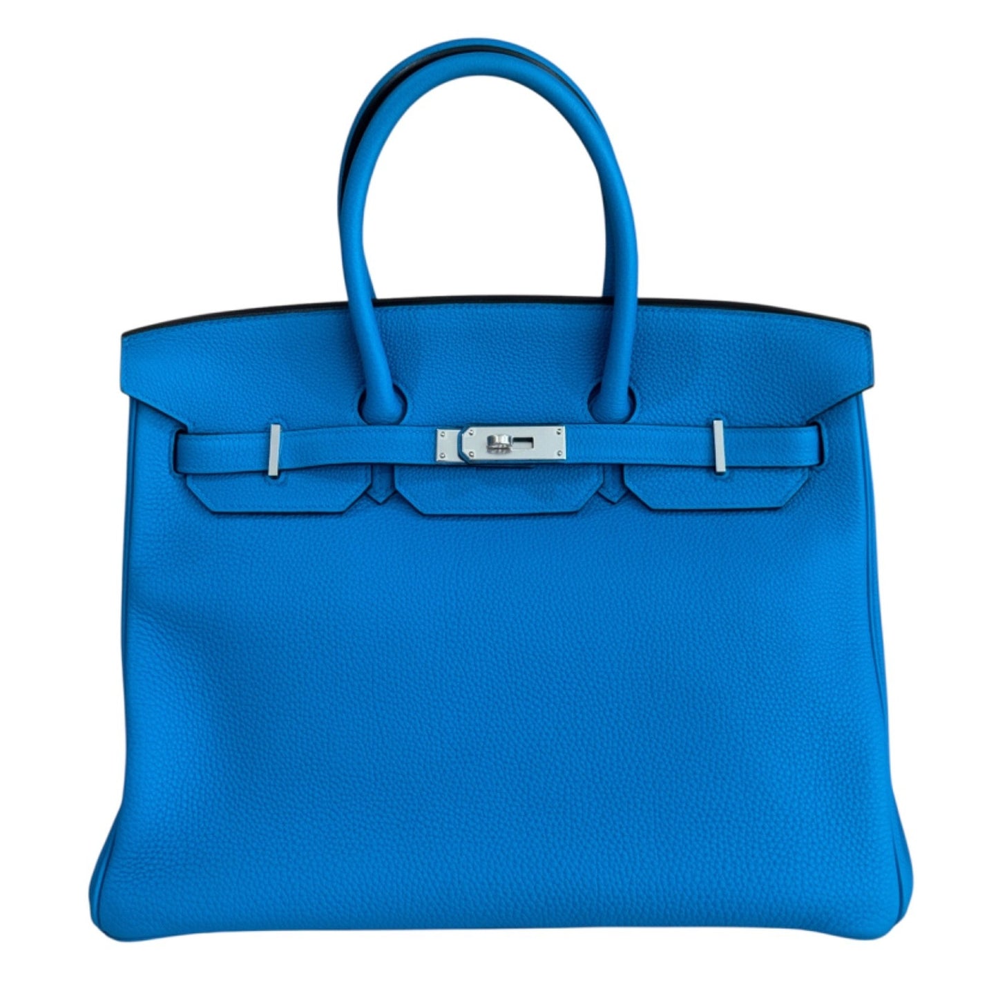 Hermes Birkin 35 Verso Blue Zanzibar Malachite Togo Leather Palladium Hardware